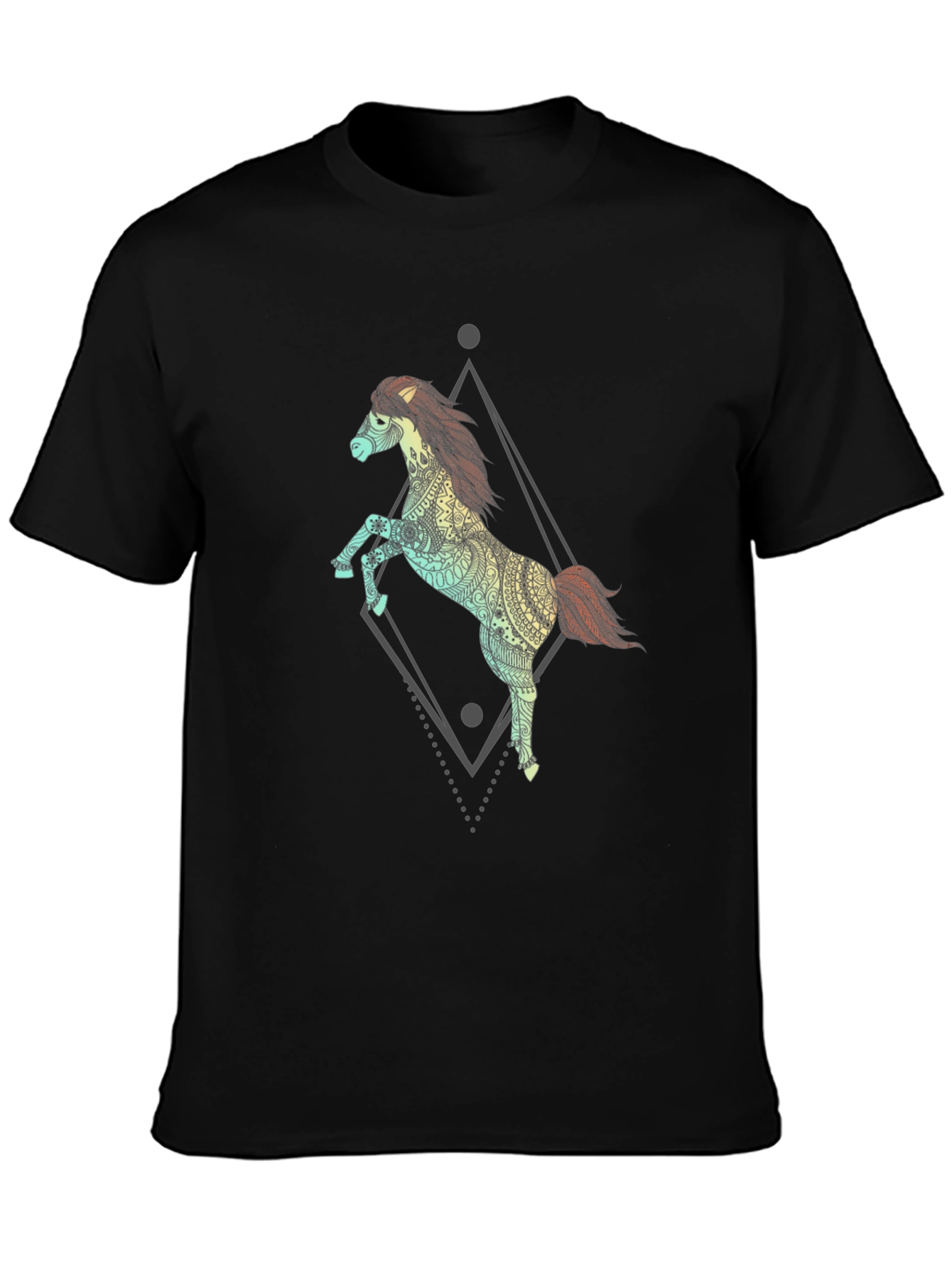 Equine Art Tee - Mens Black Graphic T-Shirt