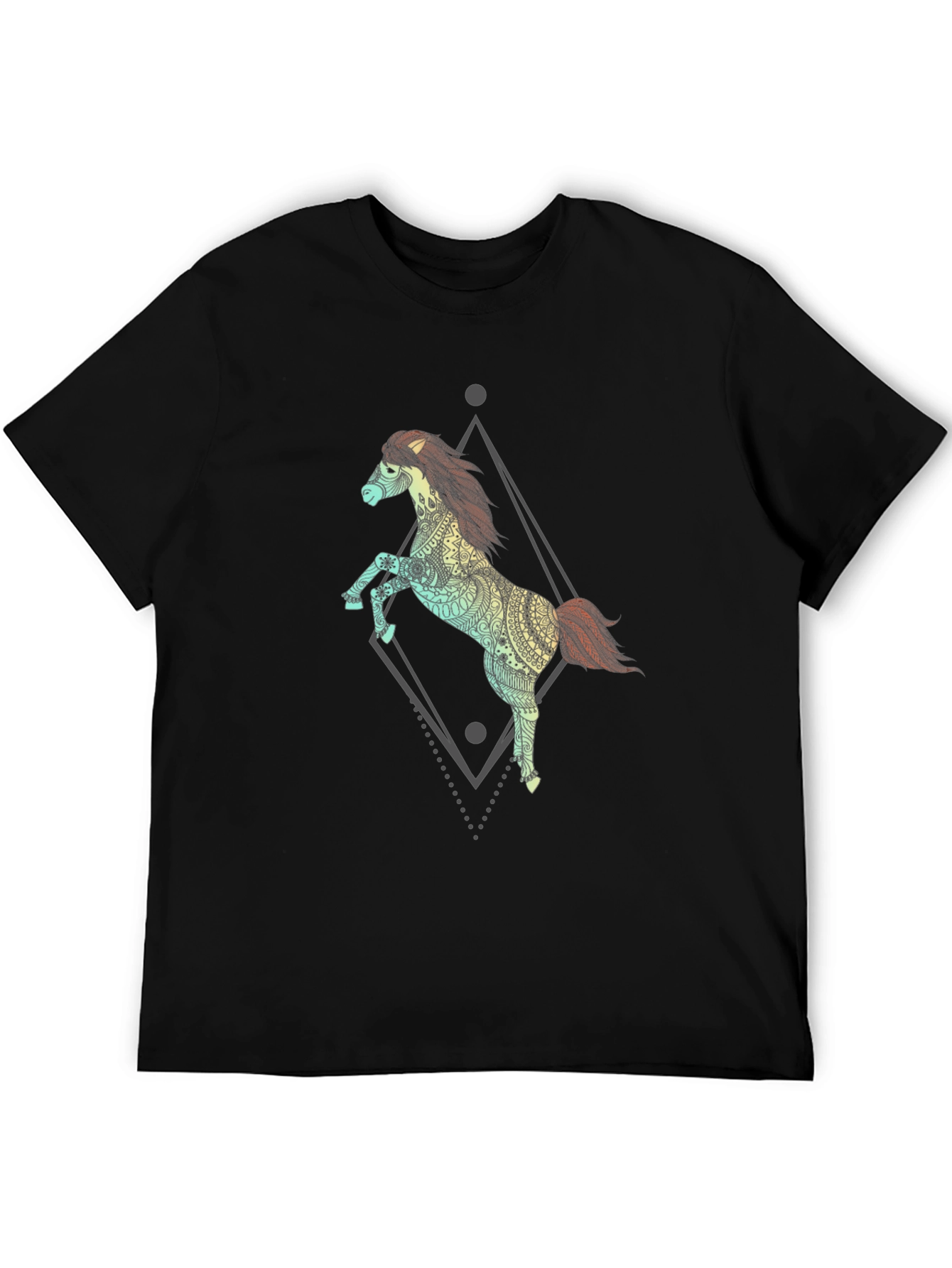 Equine Art Tee - Mens Black Graphic T-Shirt