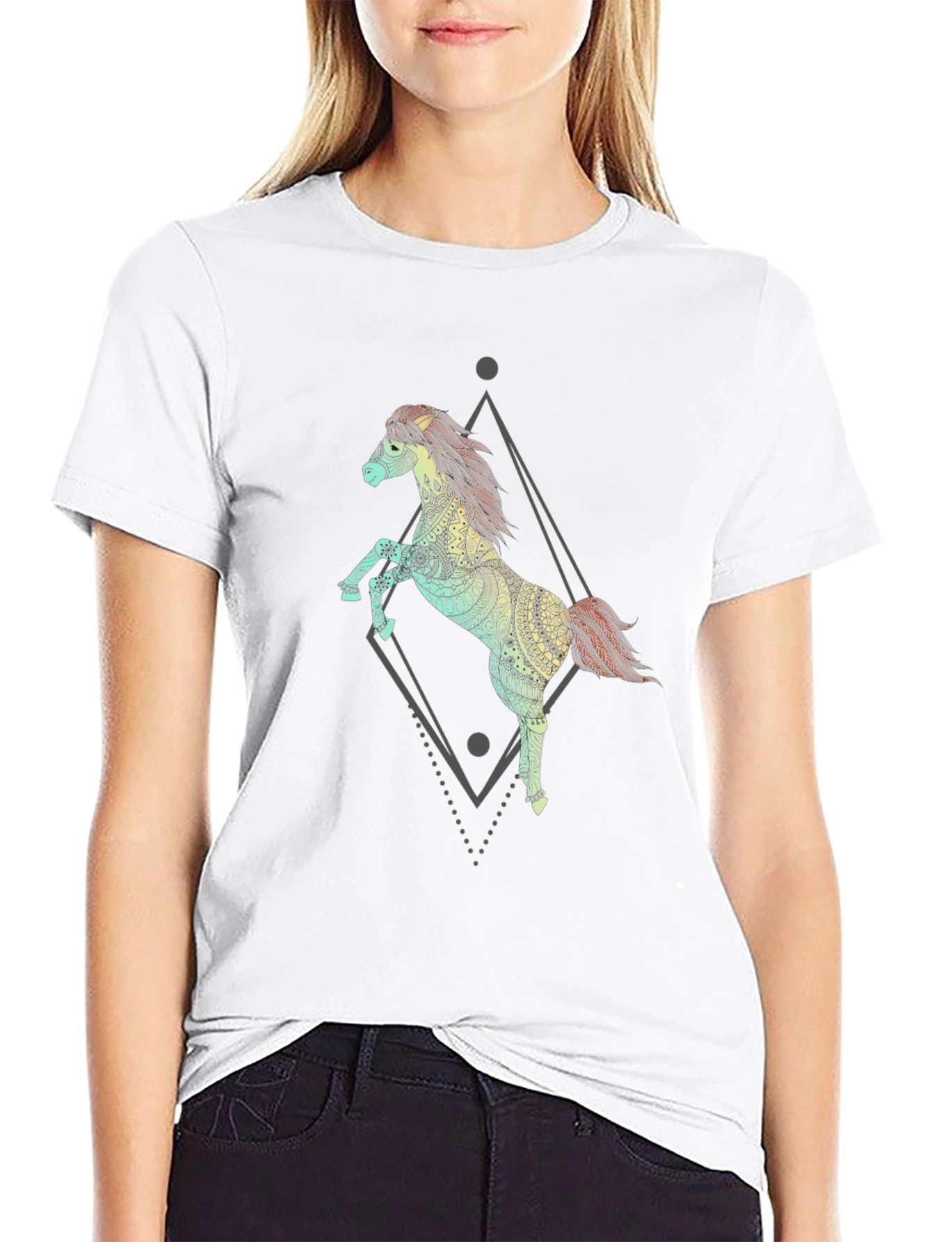 Equine Art Tee - Mens Black Graphic T-Shirt