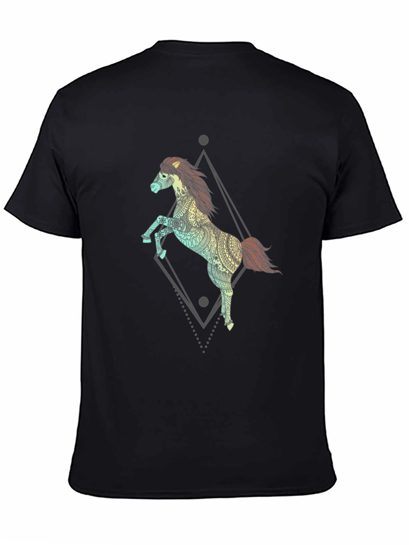 Equine Art Tee - Mens Black Graphic T-Shirt