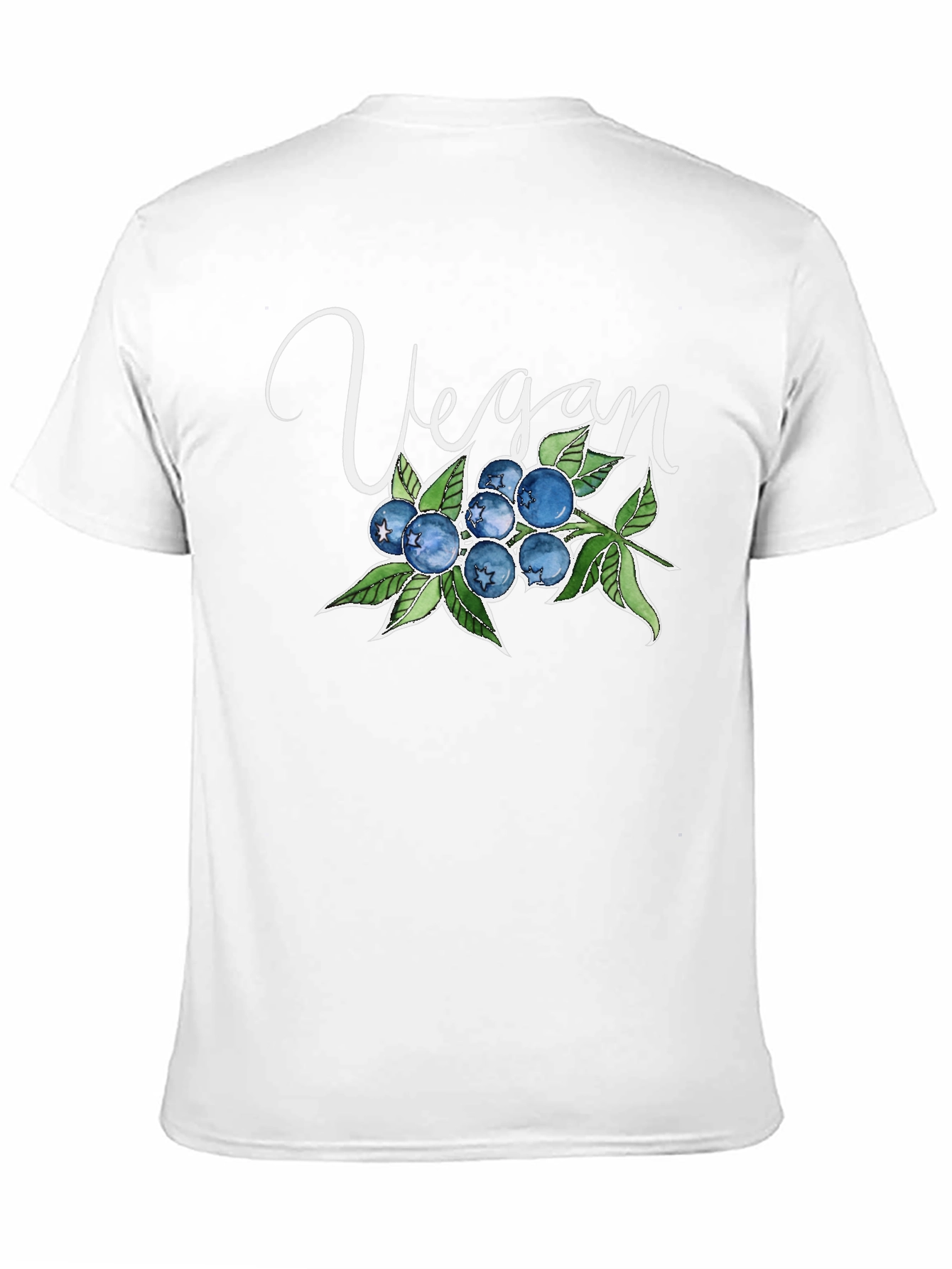 Vegan Blueberry T-Shirt - Black Soft Cotton
