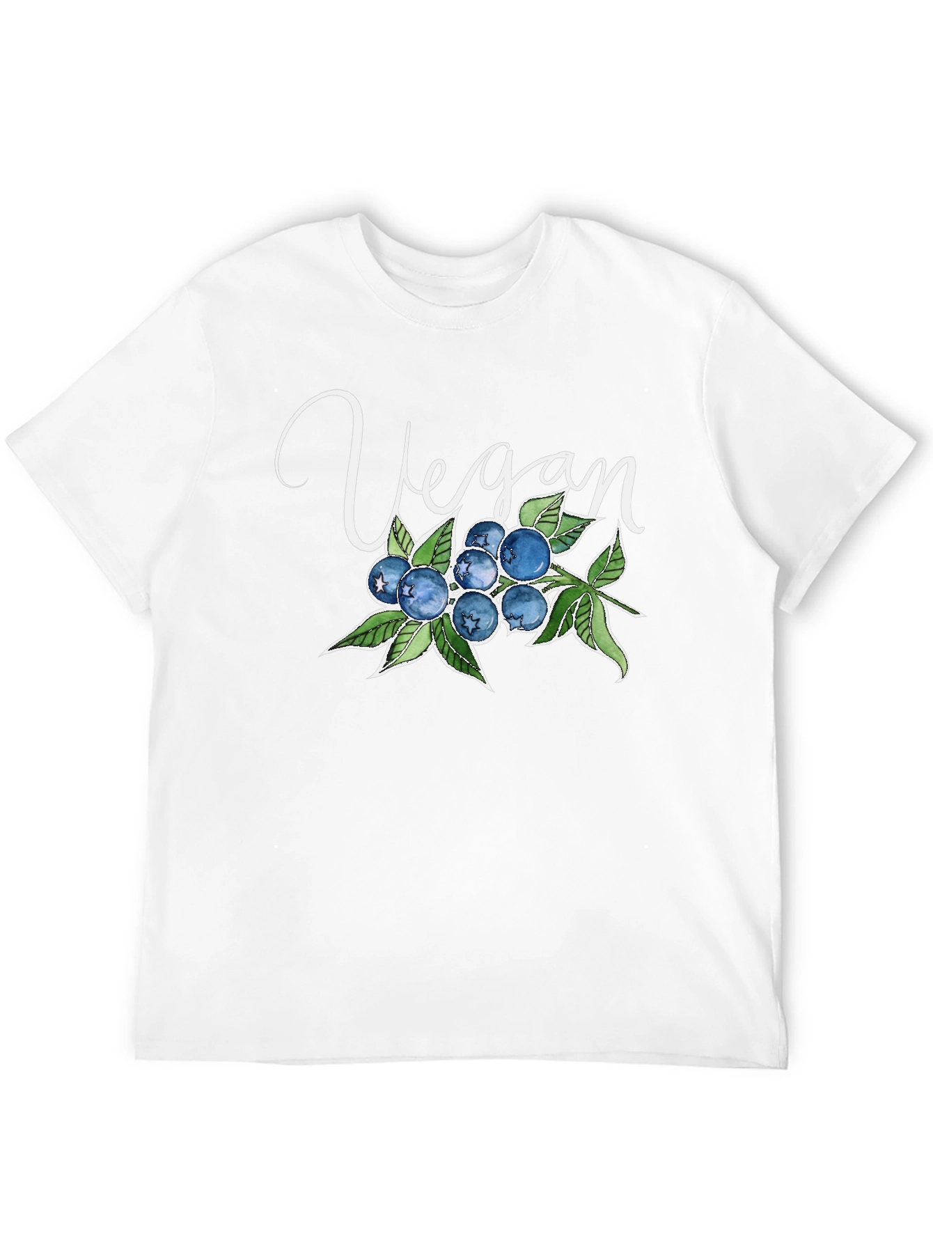 Vegan Blueberry T-Shirt - Black Soft Cotton