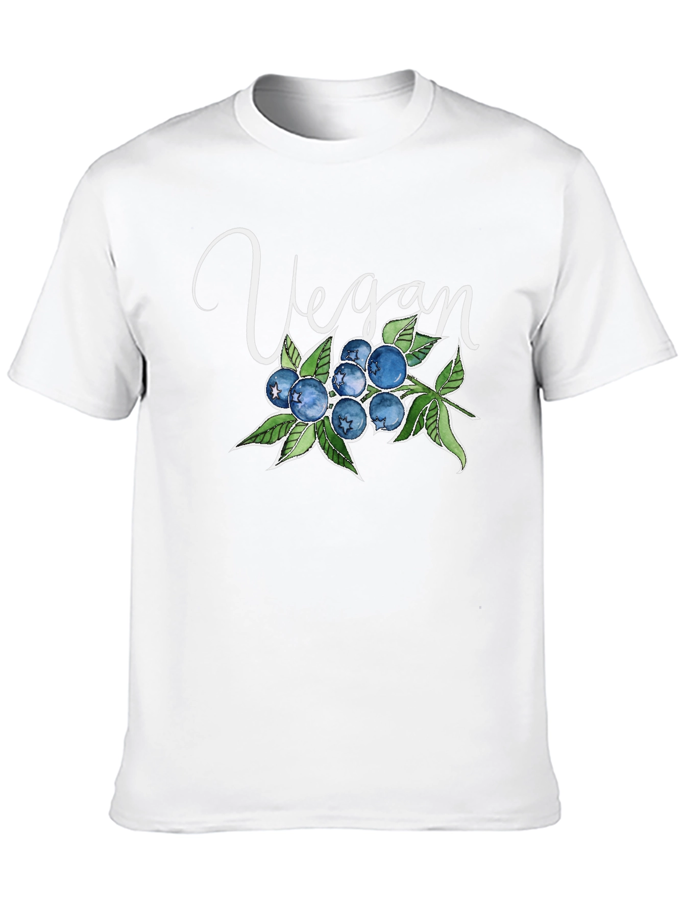 Vegan Blueberry T-Shirt - Black Soft Cotton