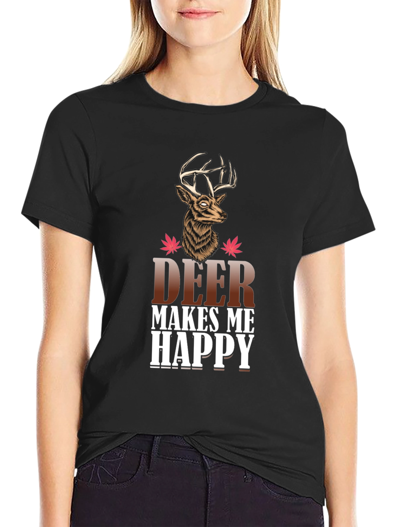 Deer Makes Me Happy Graphic Tee