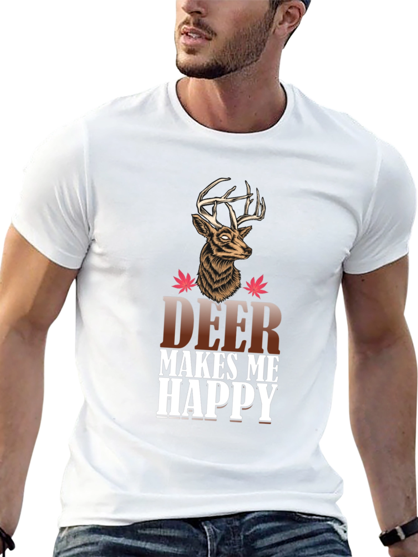 Deer Makes Me Happy Graphic Tee