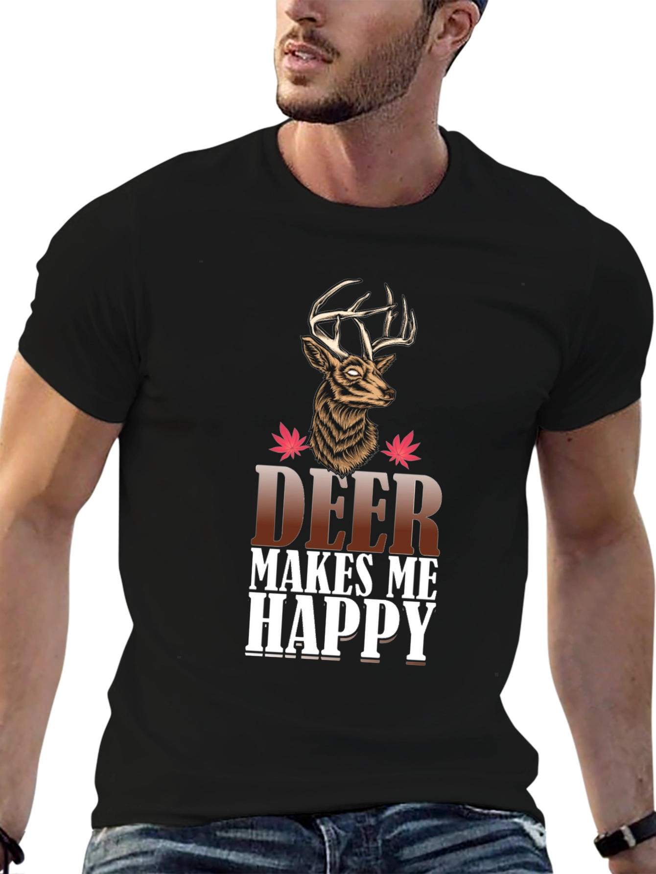 Deer Makes Me Happy Graphic Tee
