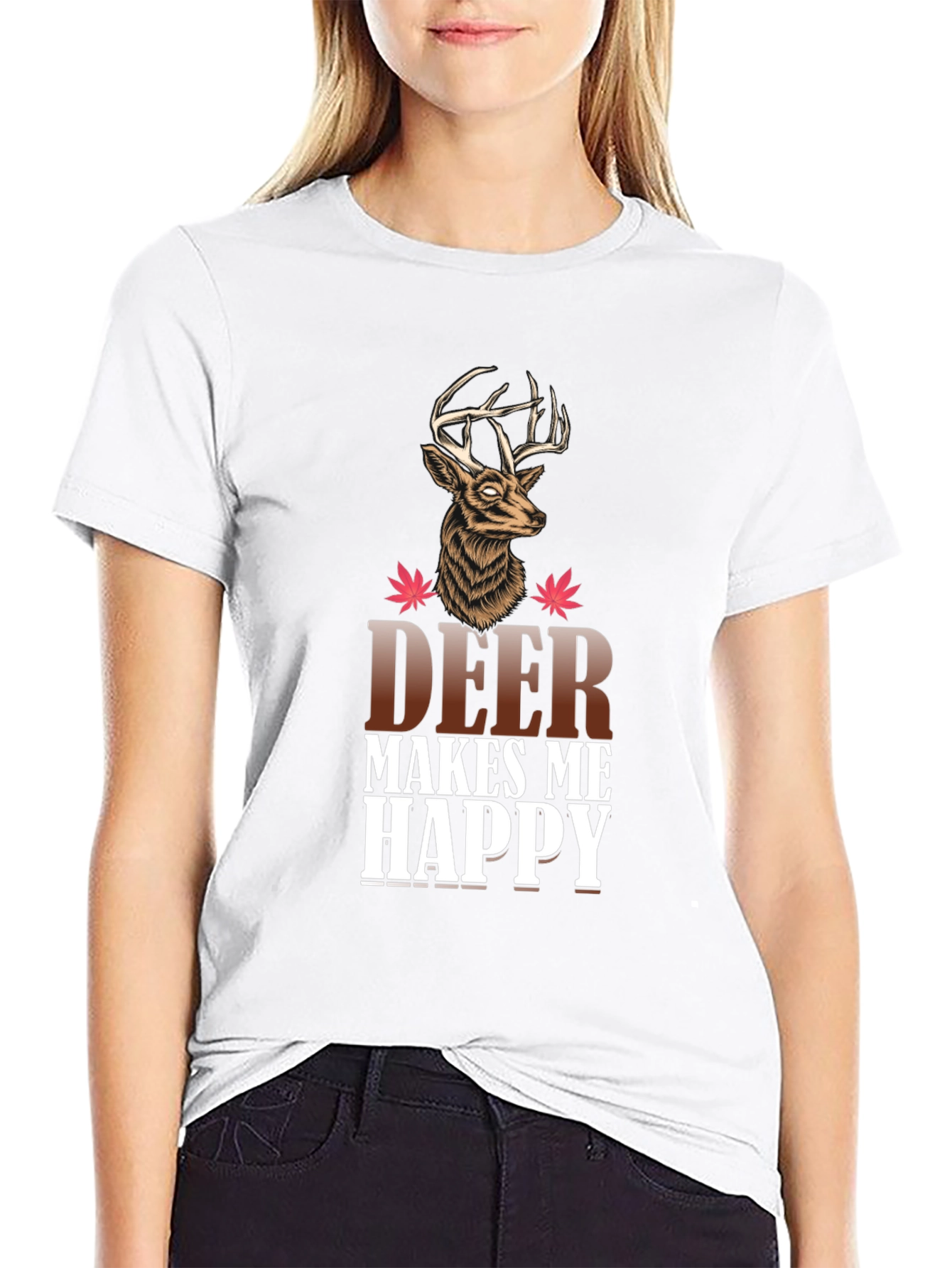 Deer Makes Me Happy Graphic Tee