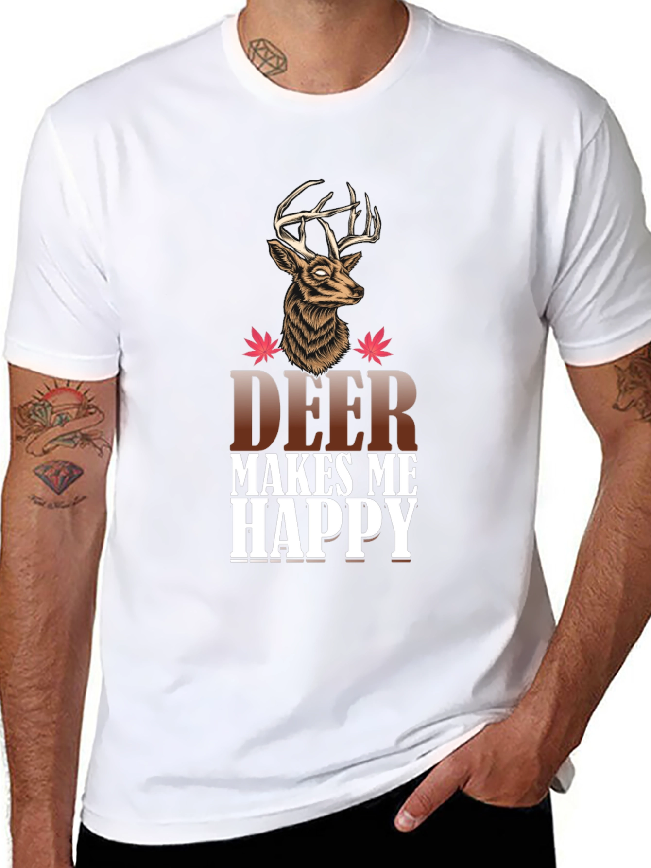 Deer Makes Me Happy Graphic Tee