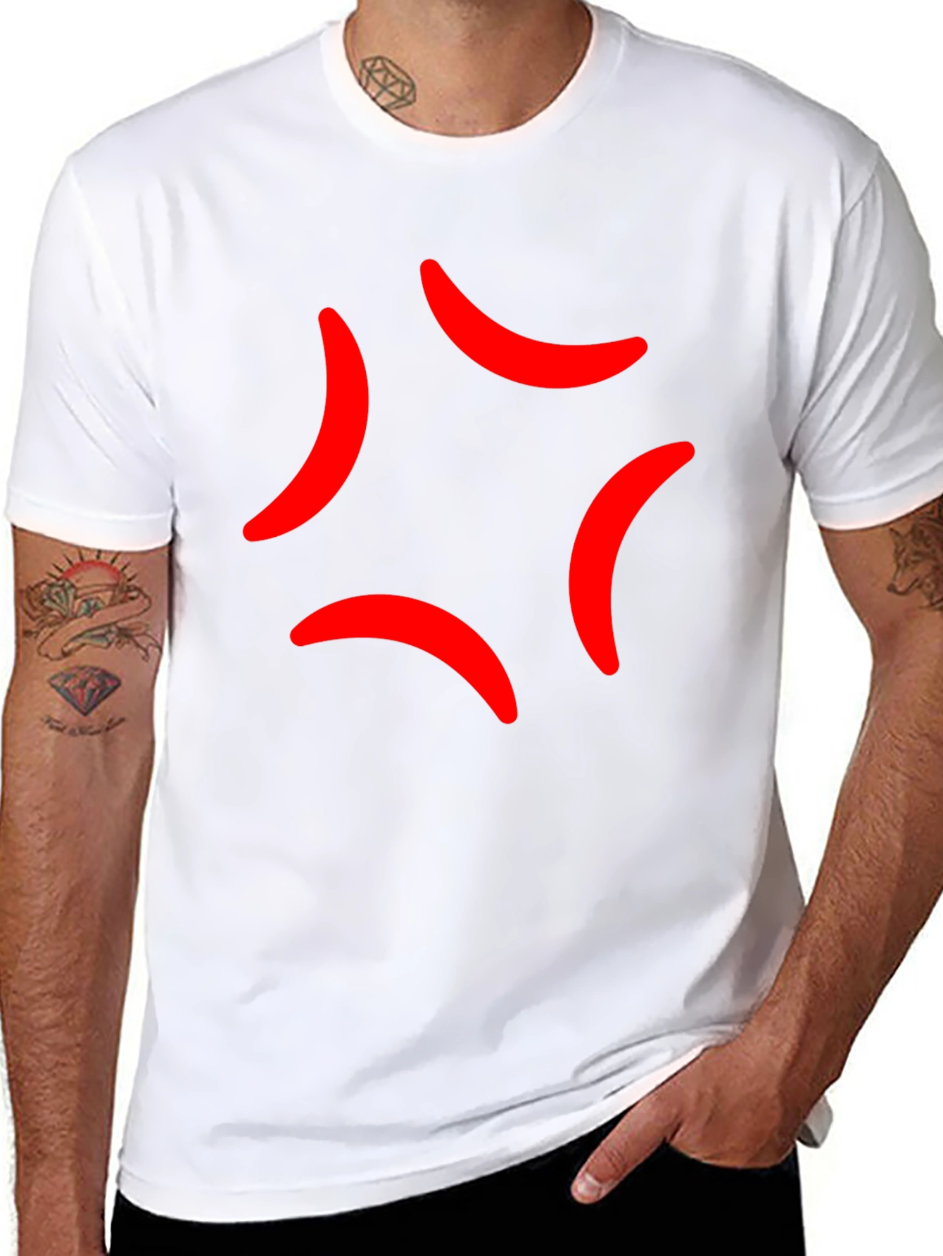 Anger Mark Emoji Black T-Shirt