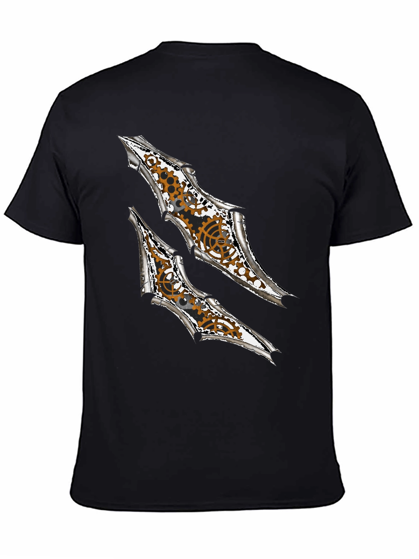 Steampunk Claw Design Graphic Black T-Shirt