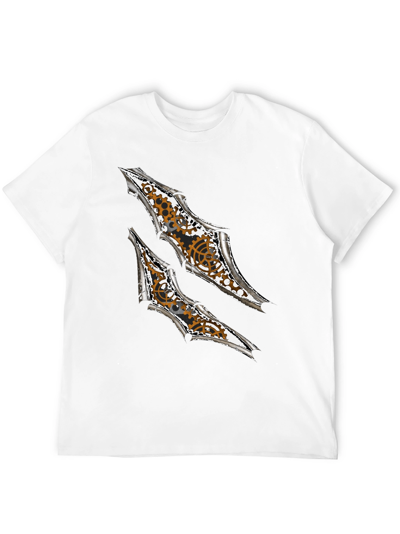 Steampunk Claw Design Graphic Black T-Shirt