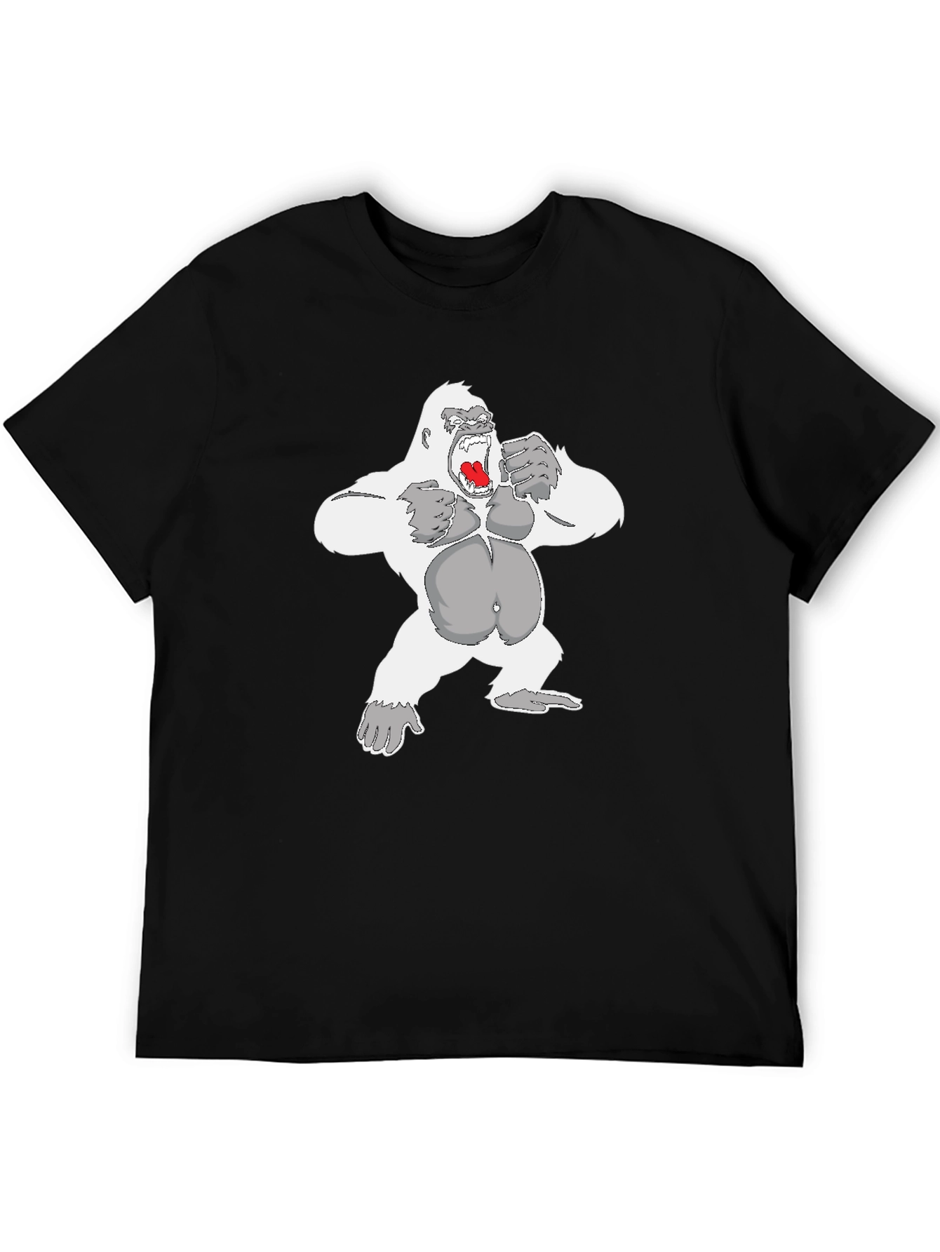 Gorilla Graphic Tee - Black Cotton Casual Wear