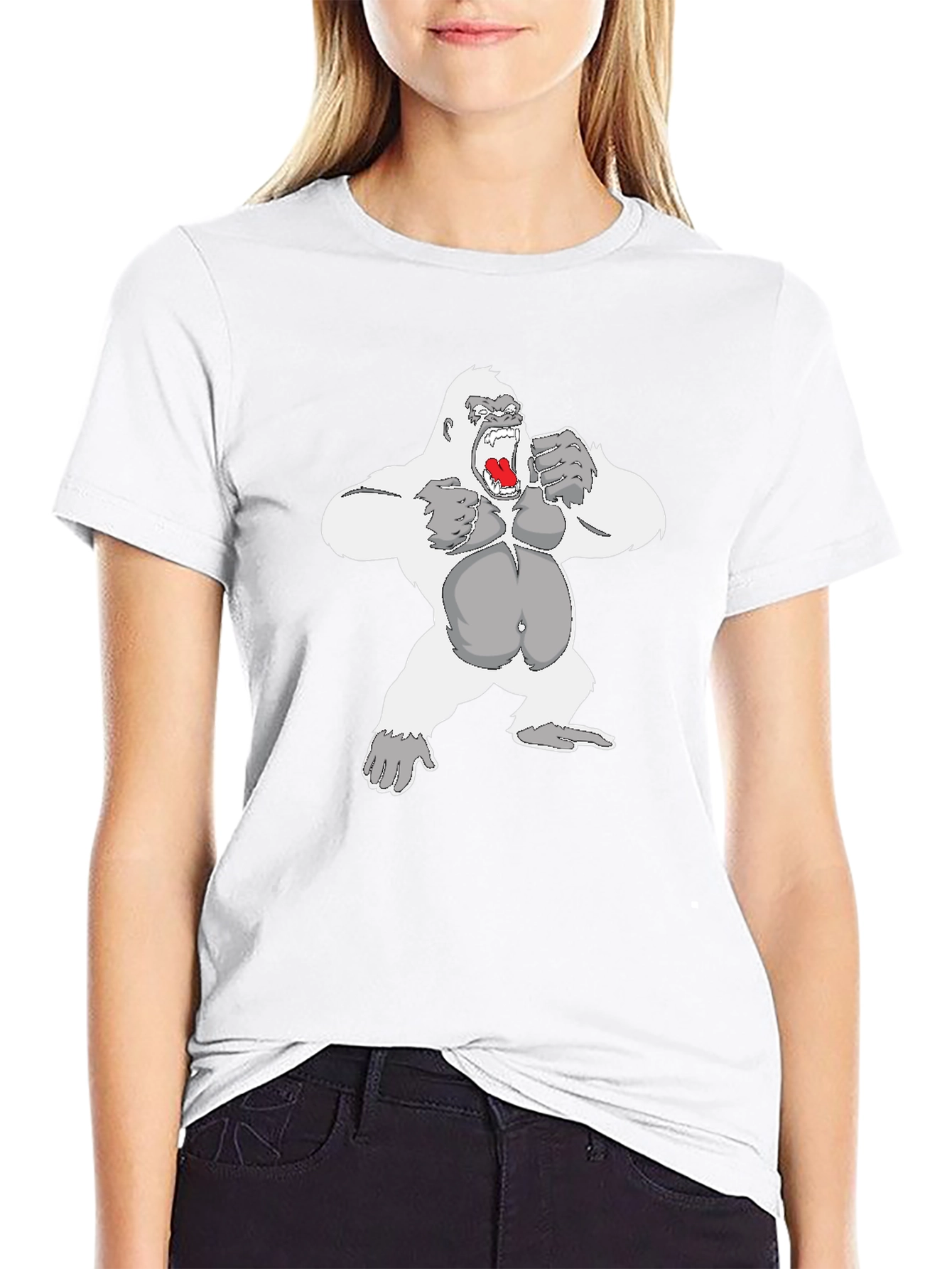Gorilla Graphic Tee - Black Cotton Casual Wear