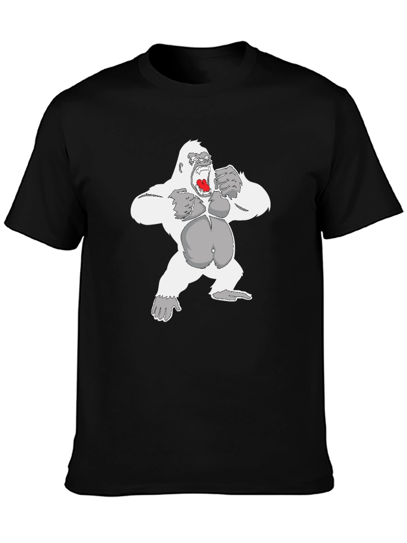 Gorilla Graphic Tee - Black Cotton Casual Wear