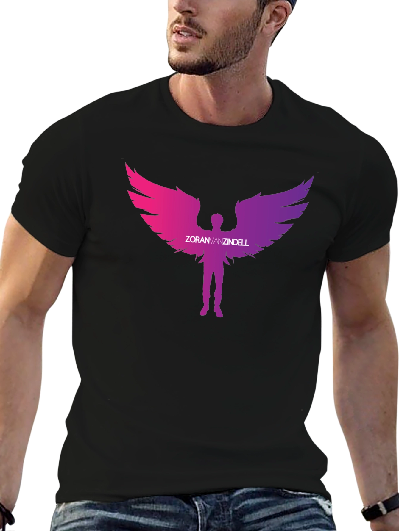 Zoran Vanzindell Angel Wings Black T-Shirt