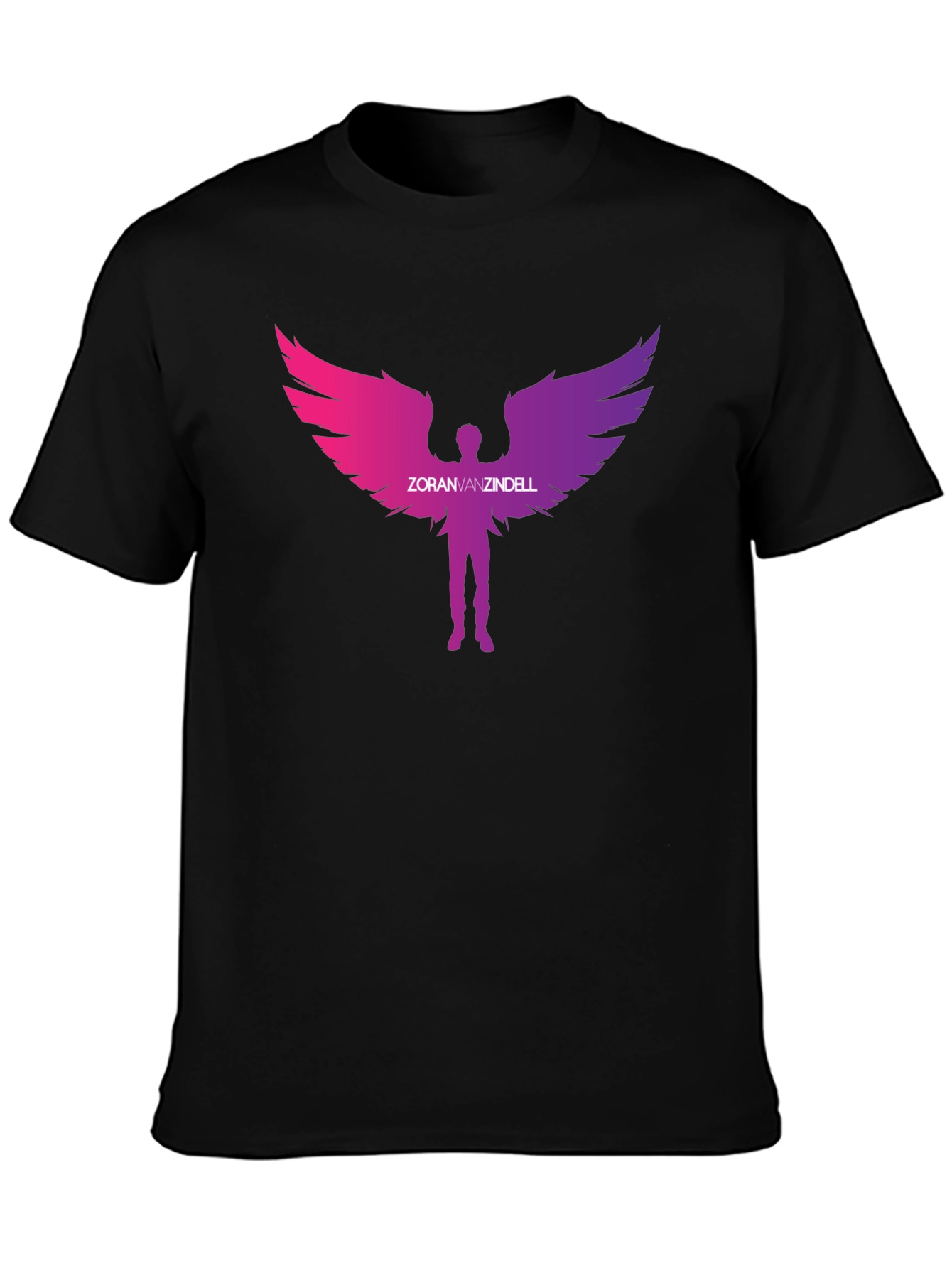 Zoran Vanzindell Angel Wings Black T-Shirt