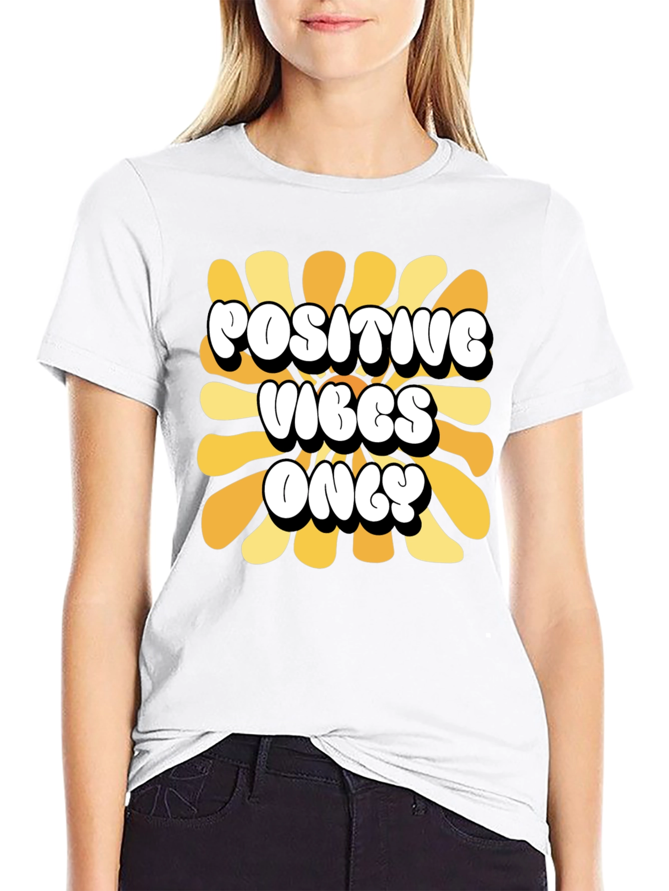 Positive Vibes Only Retro Graphic Tee