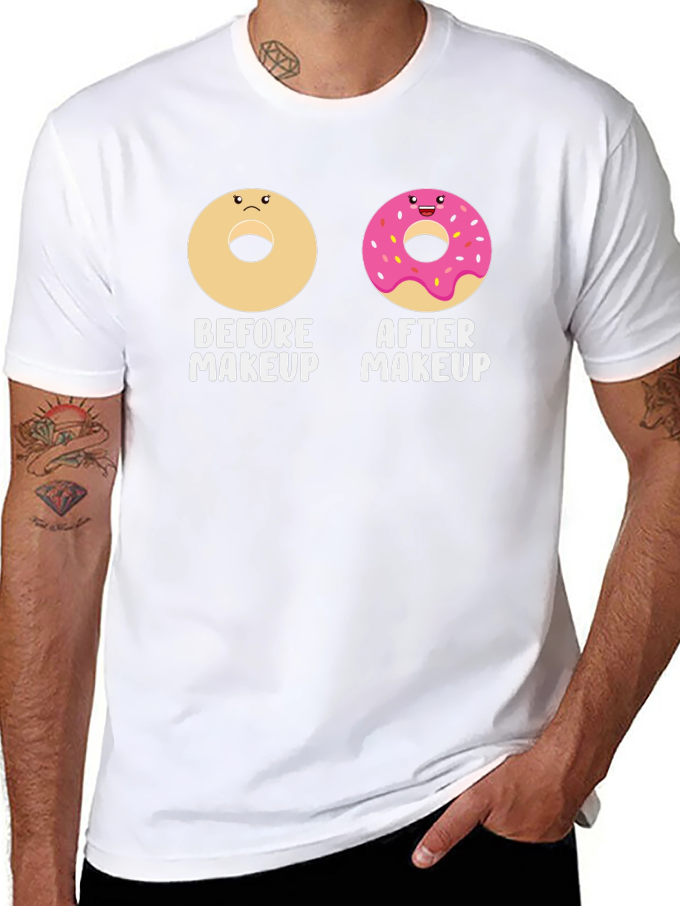 Funny Donut Makeup T-Shirt