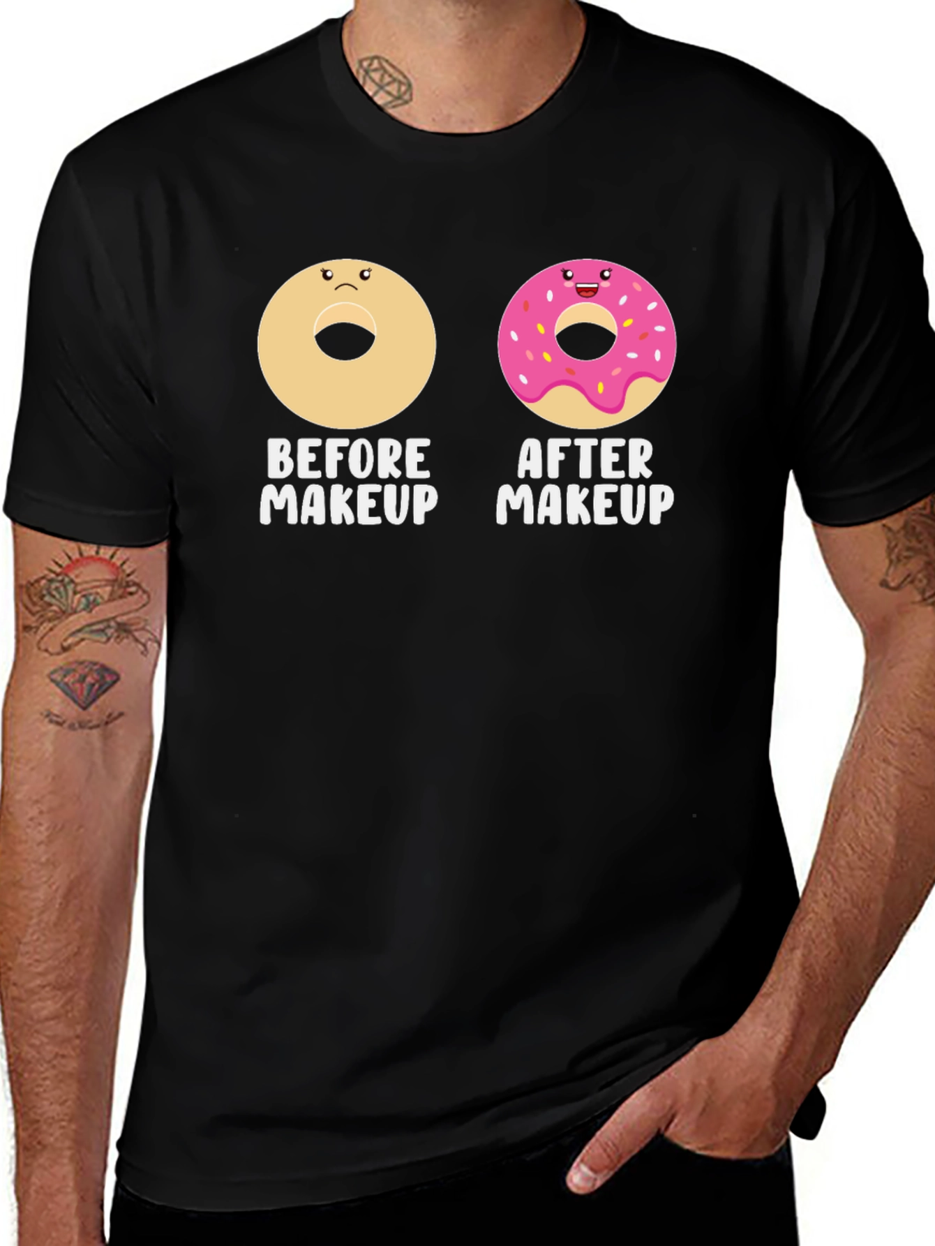 Funny Donut Makeup T-Shirt