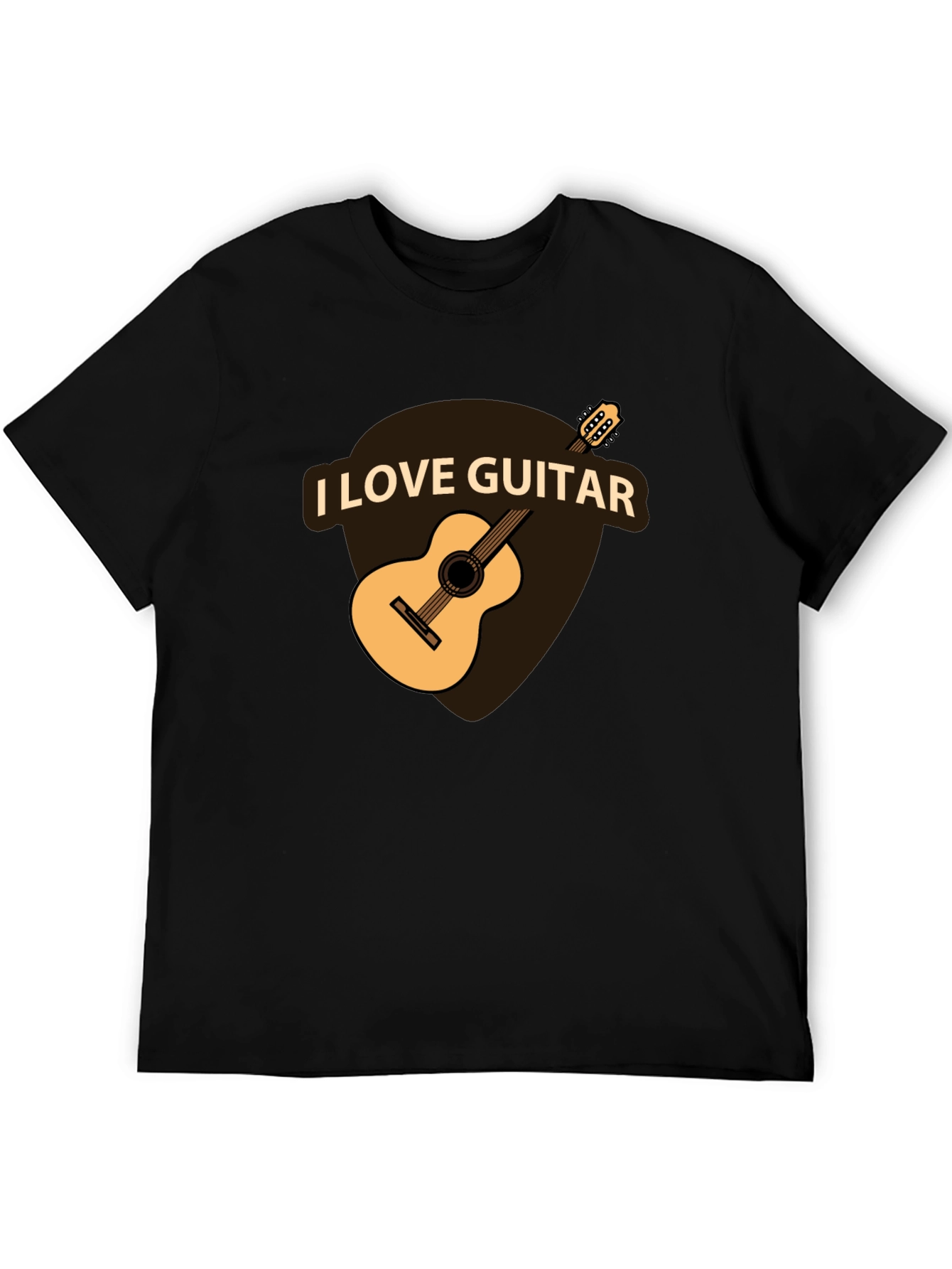 I Love Guitar Black T-Shirt - Musician Apparel