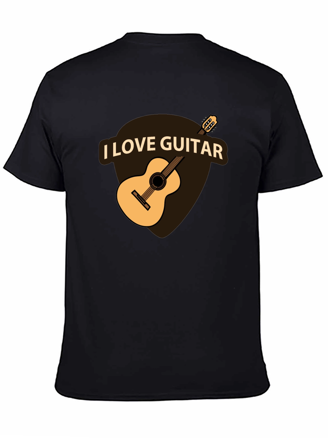 I Love Guitar Black T-Shirt - Musician Apparel
