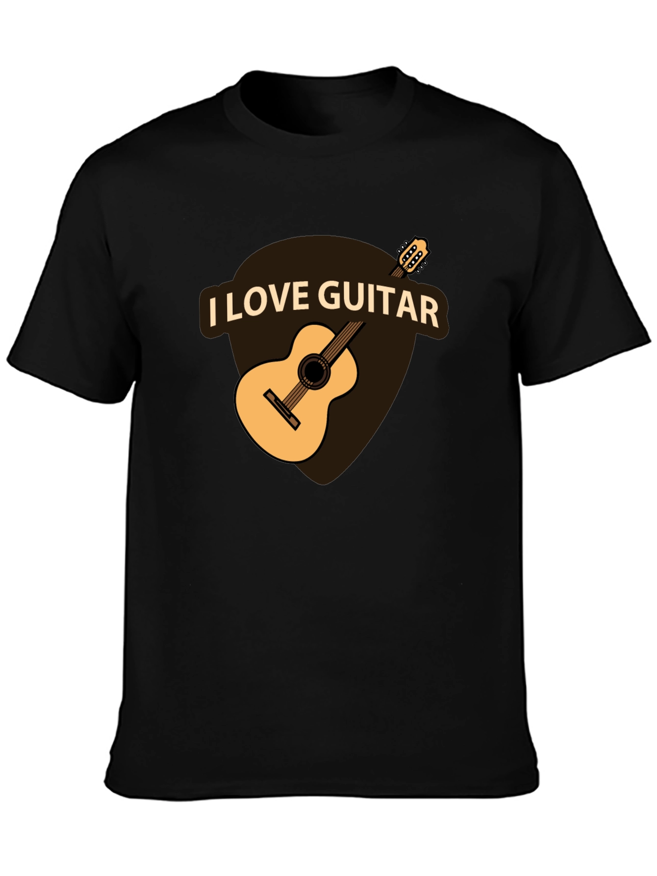 I Love Guitar Black T-Shirt - Musician Apparel