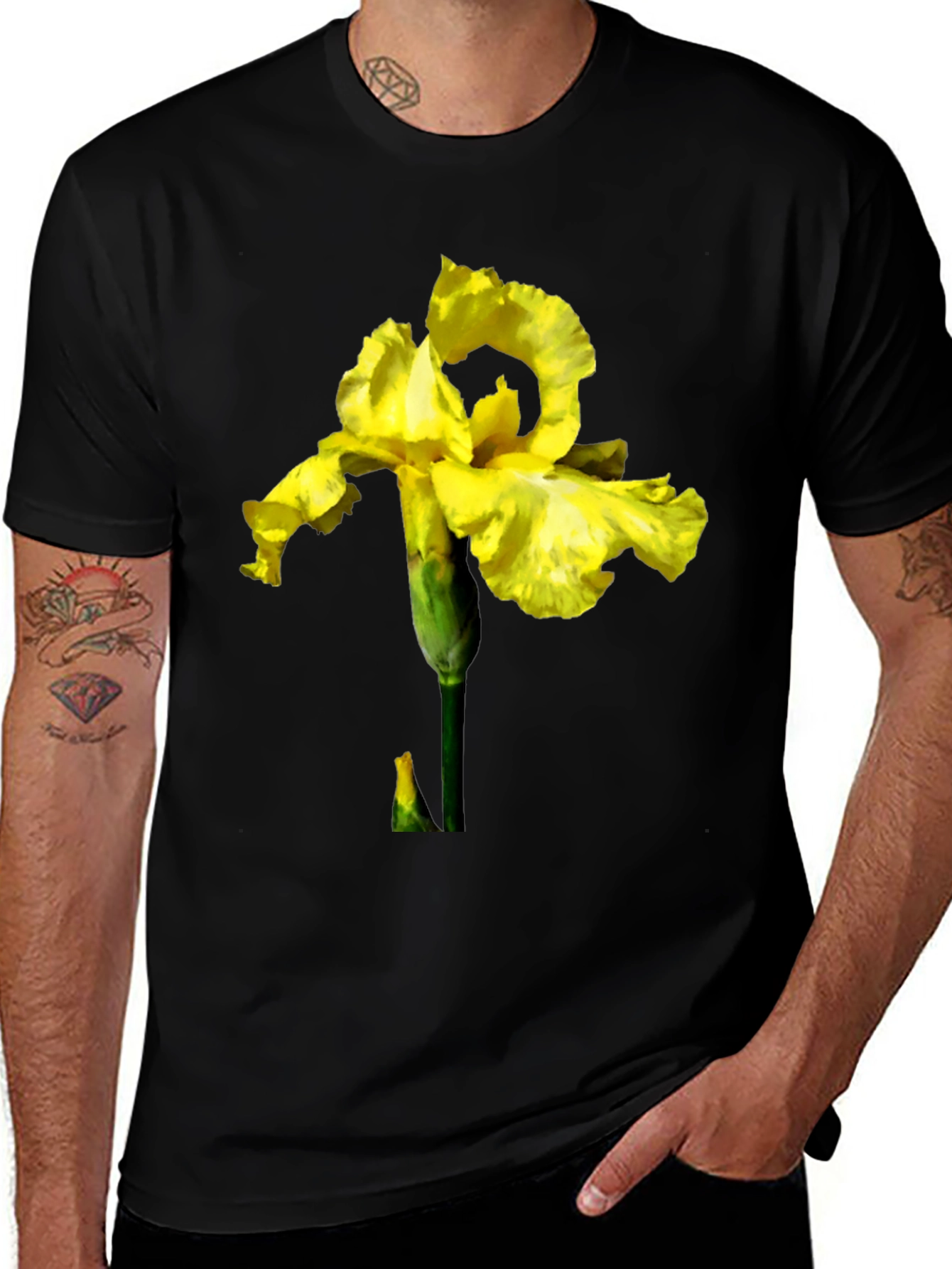 Yellow Iris Flower Graphic Tee