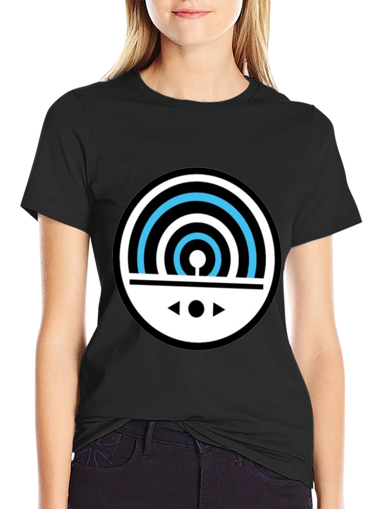 Graphic Black T-Shirt - Circular Design Modern Style