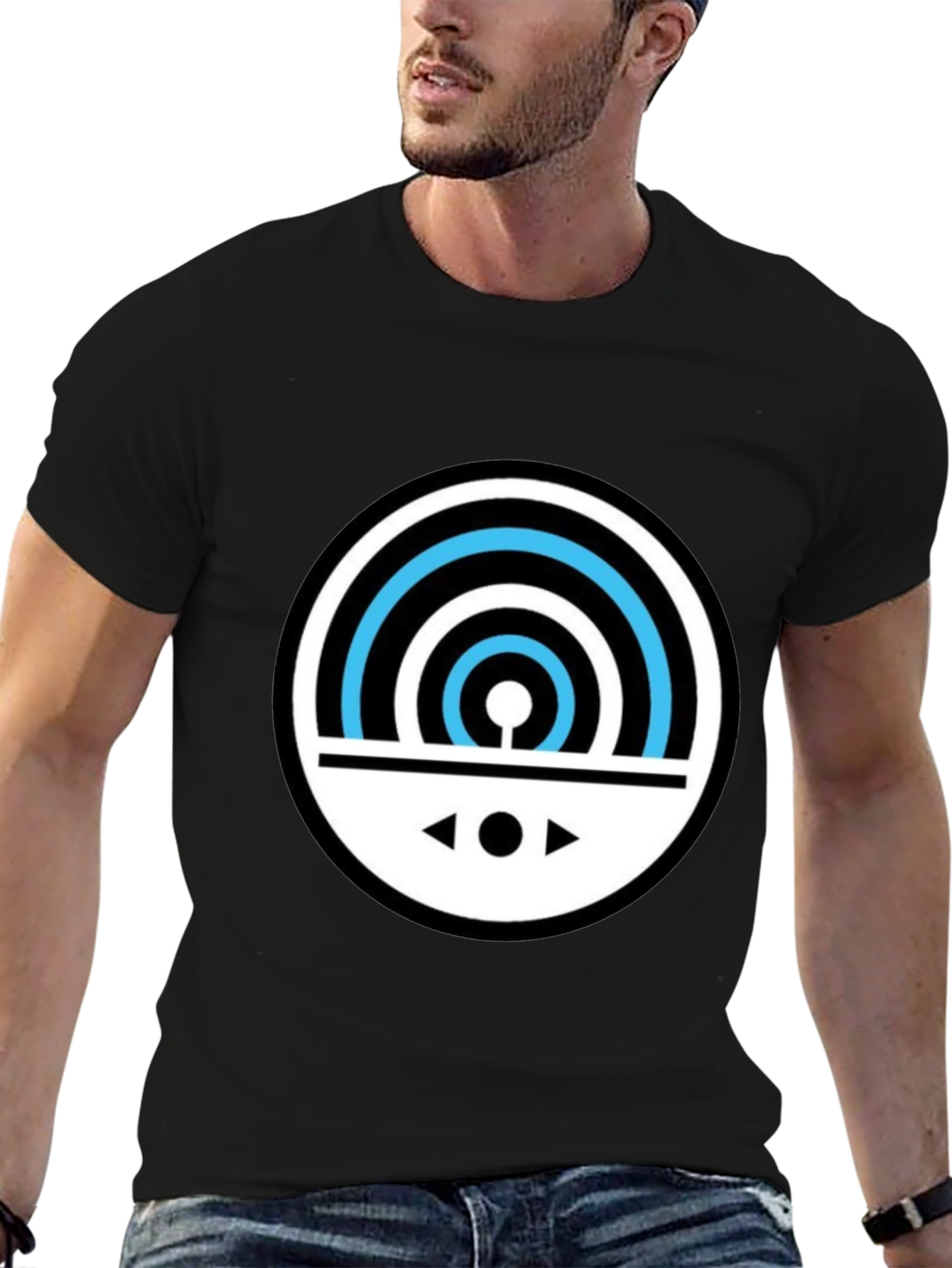 Graphic Black T-Shirt - Circular Design Modern Style