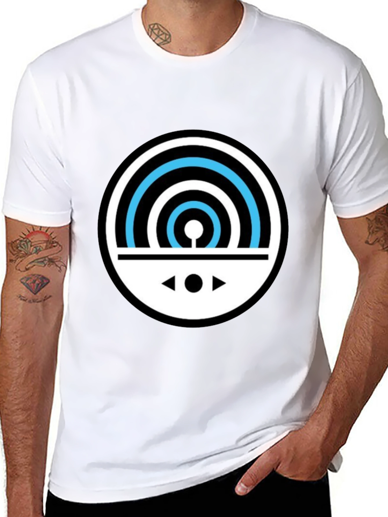 Graphic Black T-Shirt - Circular Design Modern Style