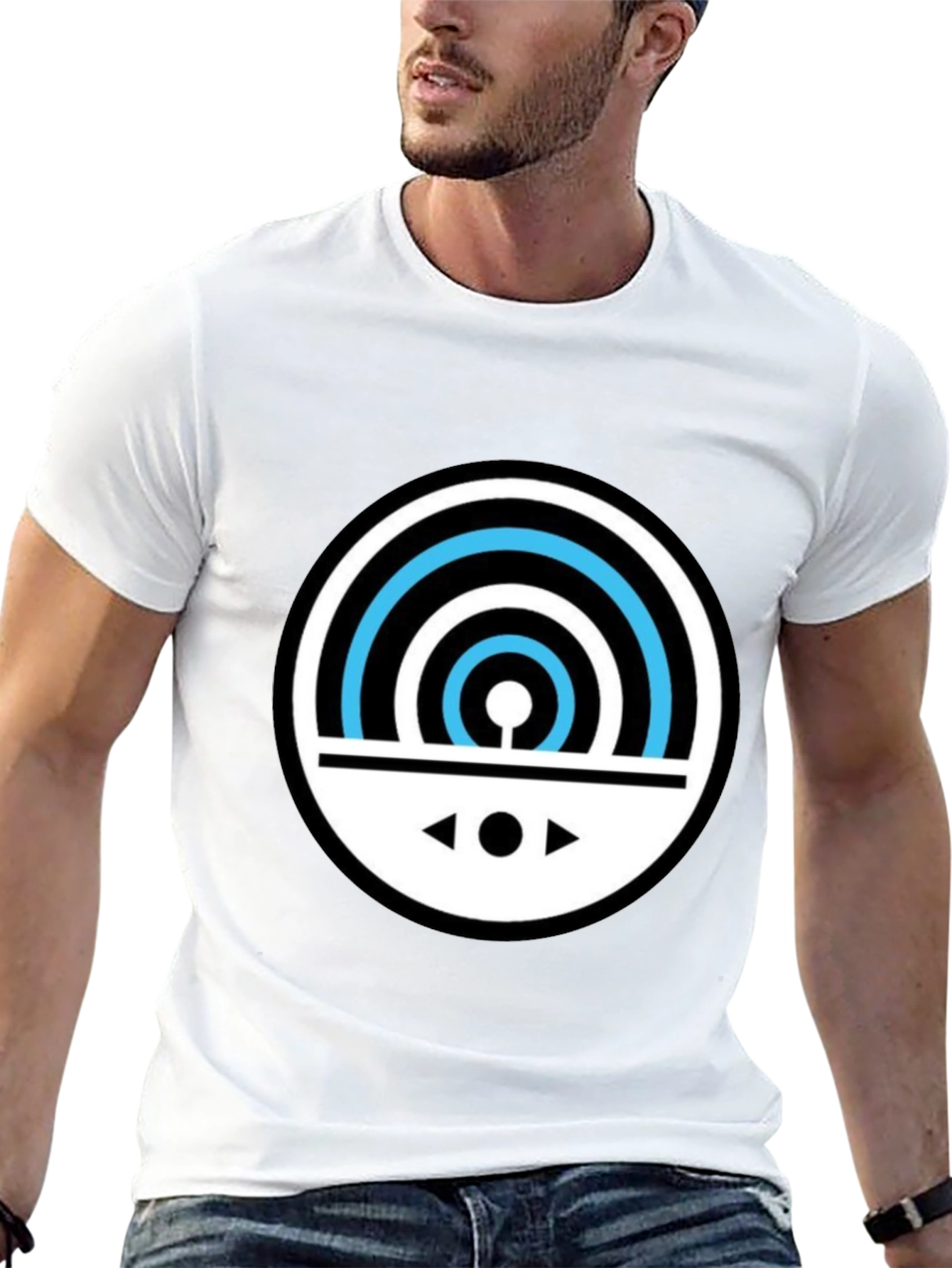 Graphic Black T-Shirt - Circular Design Modern Style