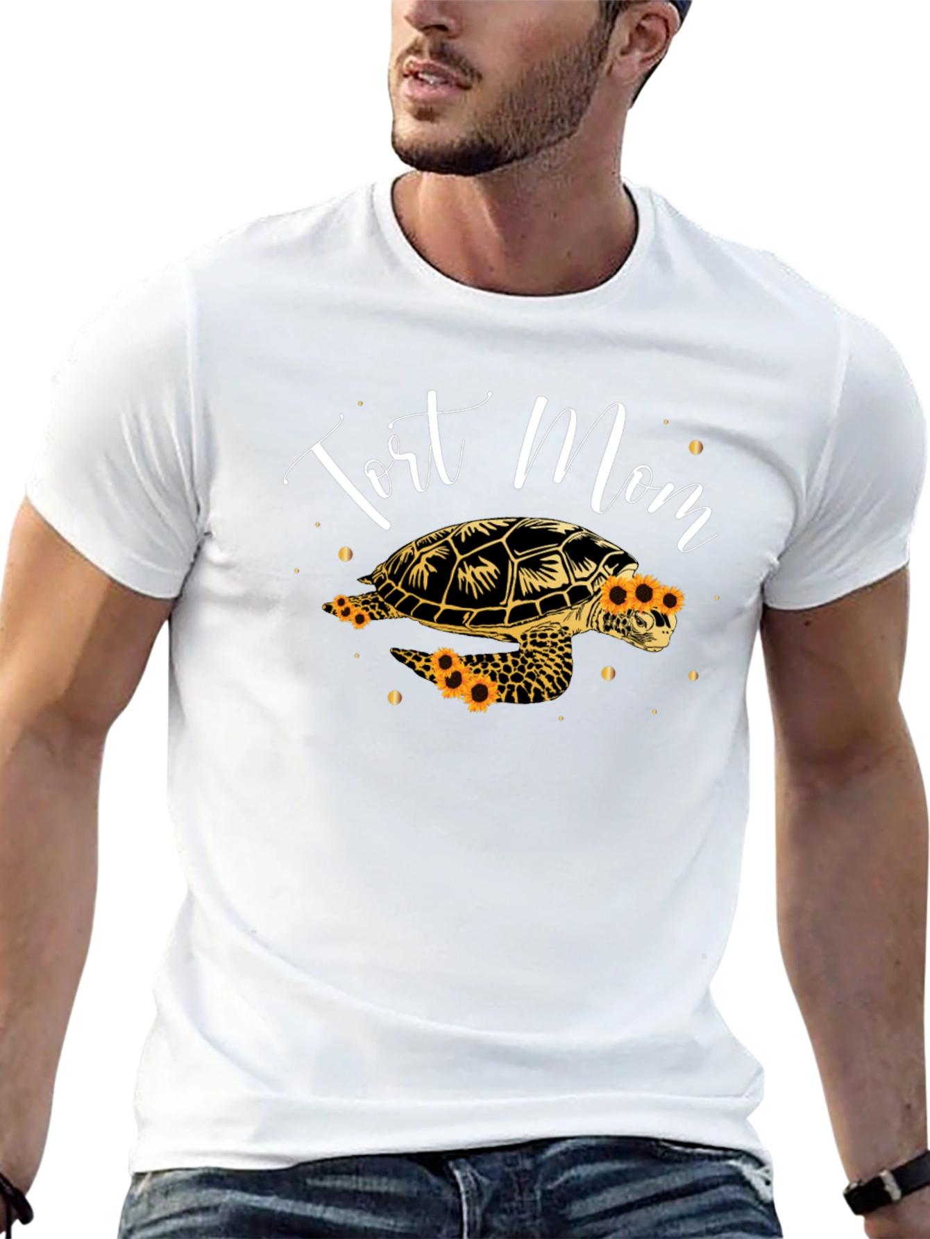 Tort Mom Sunflower Turtle Graphic Tee