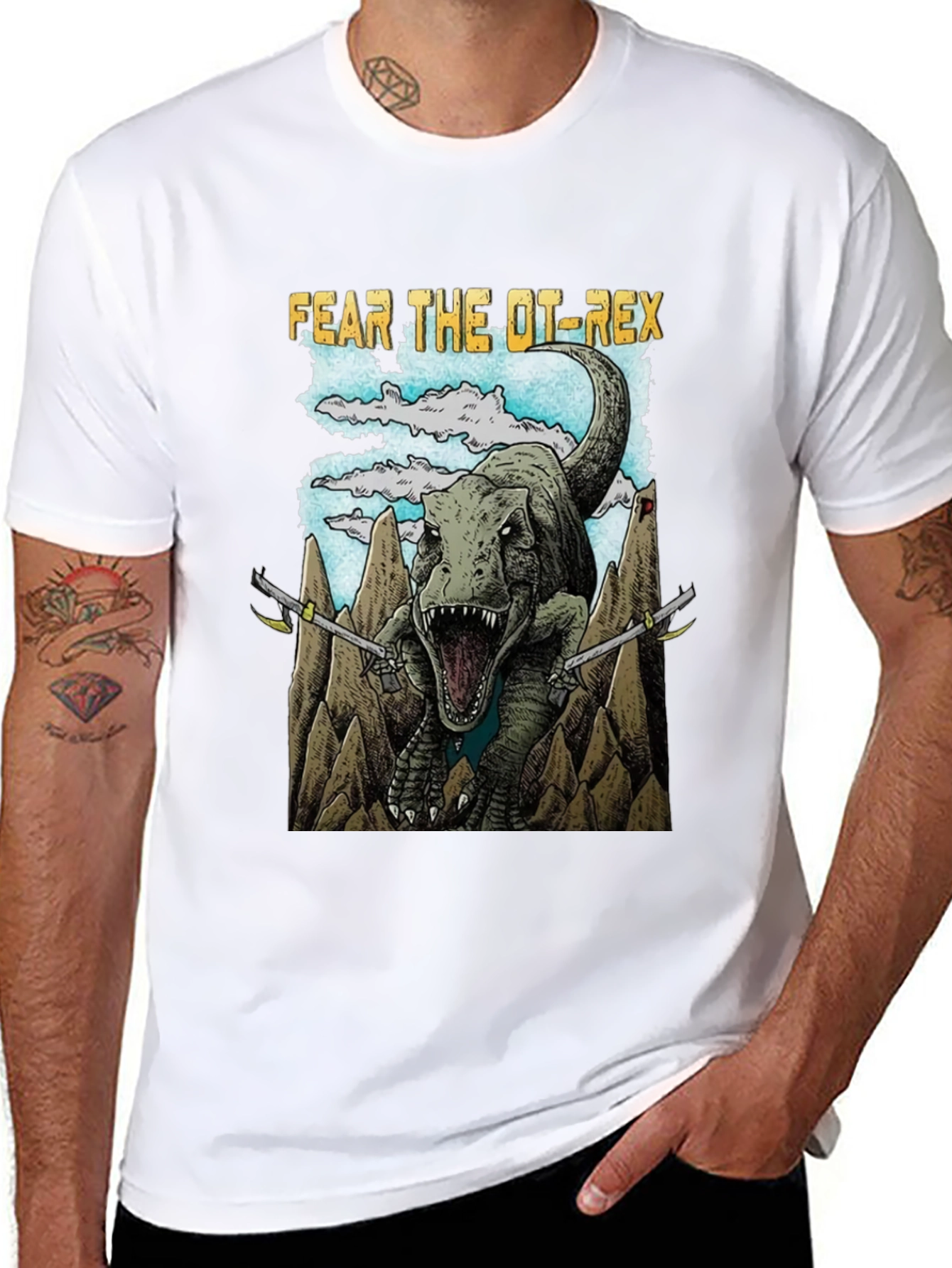 Fear The OT-Rex Dinosaur Graphic T-Shirt