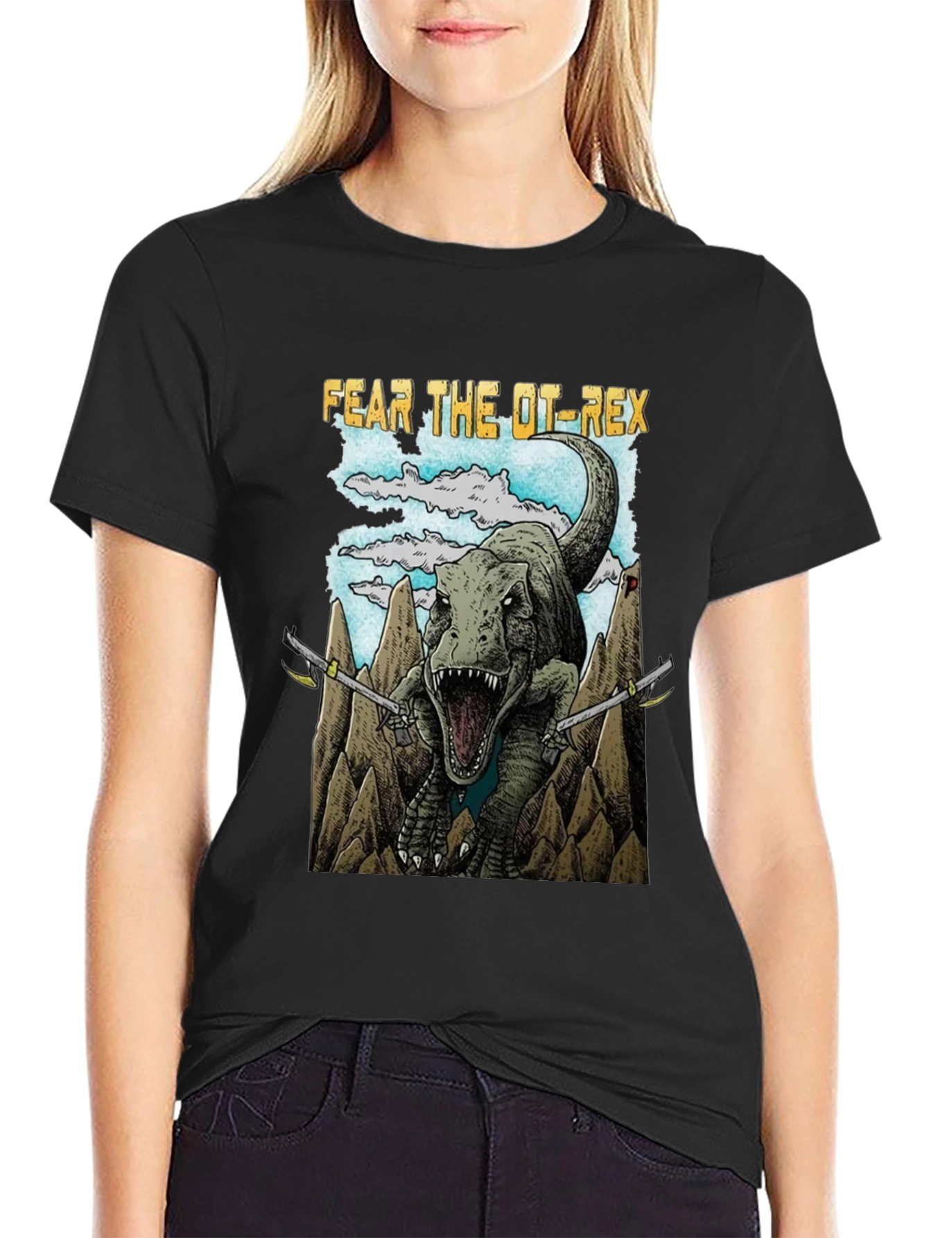 Fear The OT-Rex Dinosaur Graphic T-Shirt