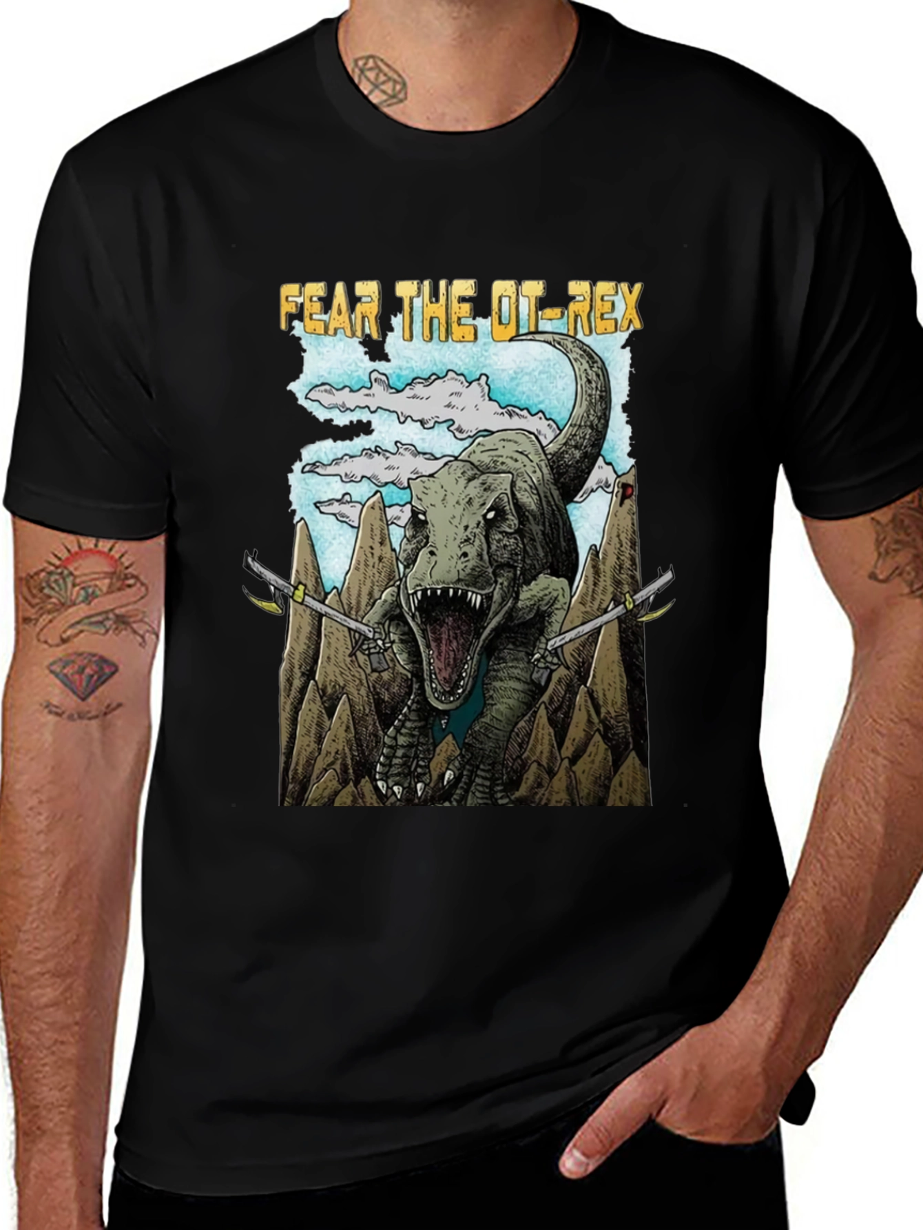 Fear The OT-Rex Dinosaur Graphic T-Shirt