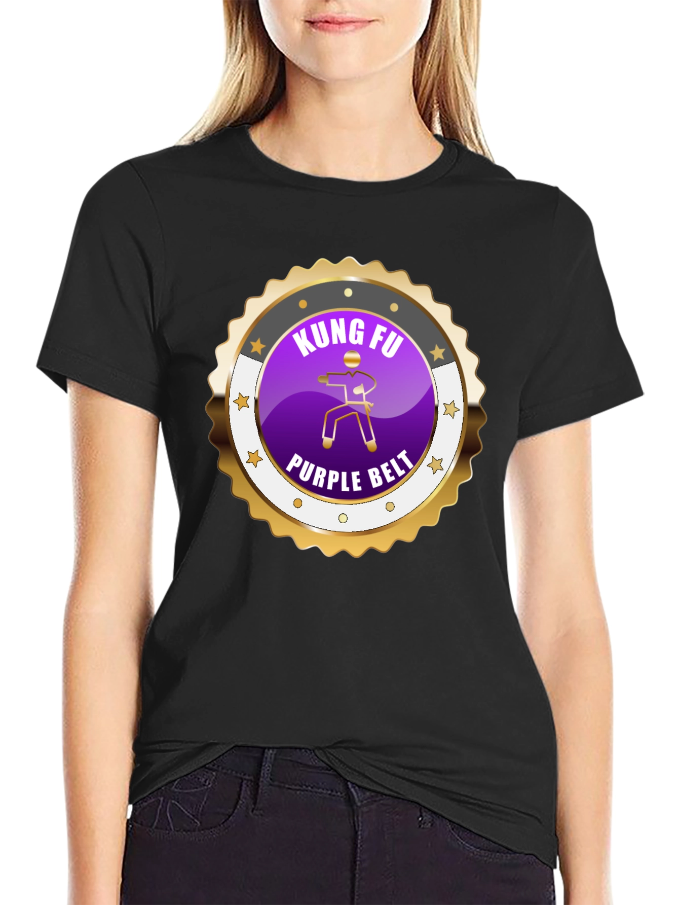 Kung Fu Purple Belt Martial Arts Graphic Tee