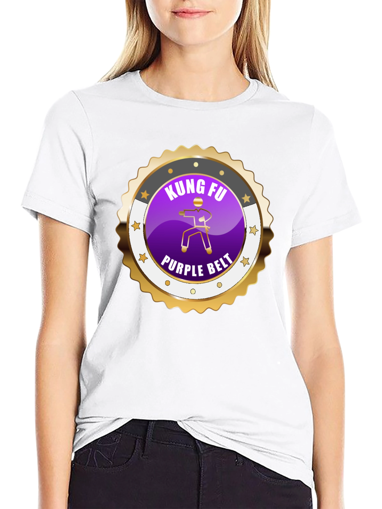 Kung Fu Purple Belt Martial Arts Graphic Tee