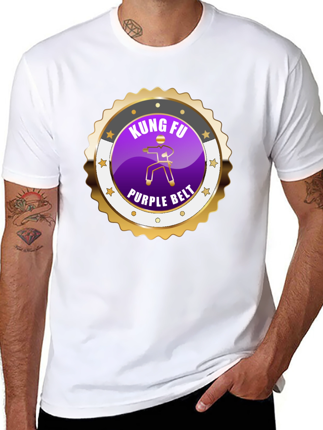 Kung Fu Purple Belt Martial Arts Graphic Tee