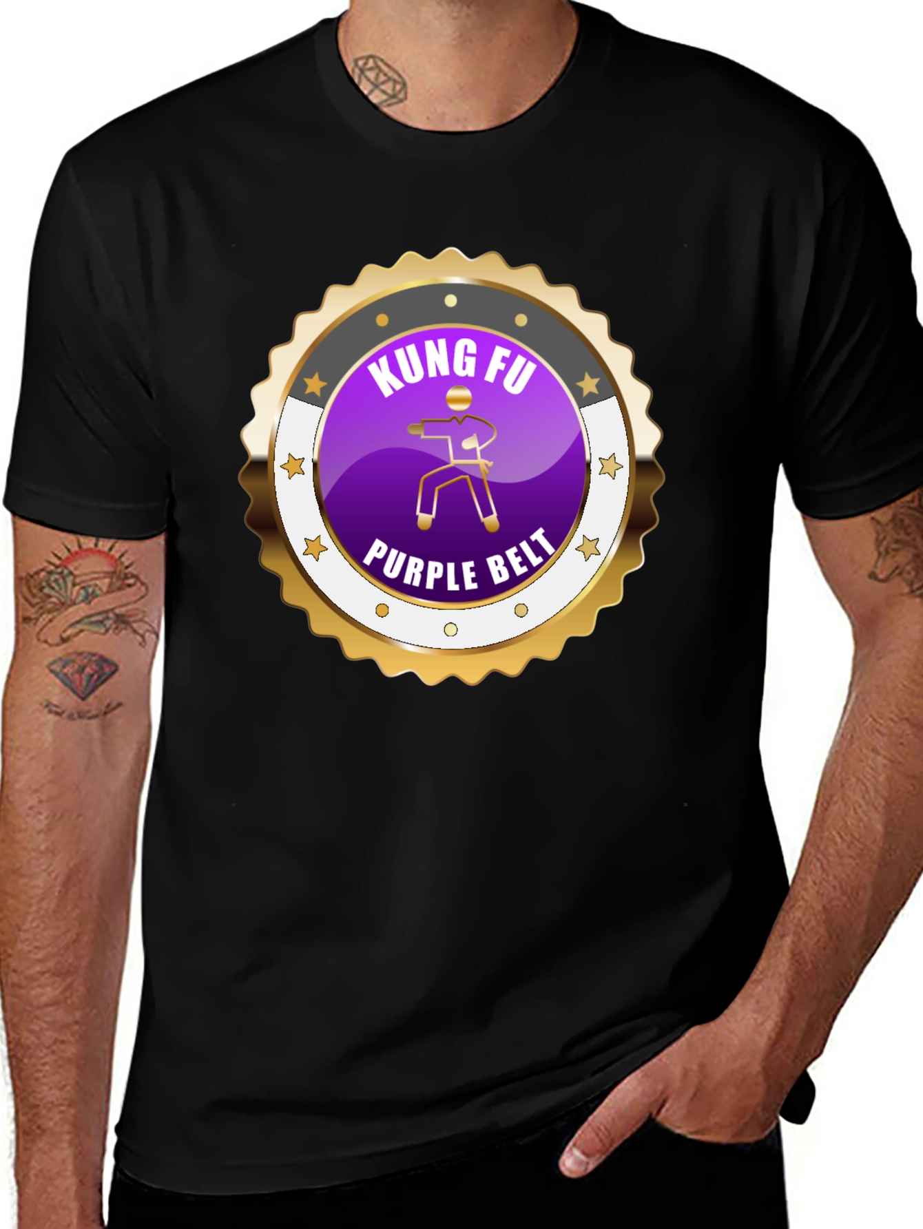 Kung Fu Purple Belt Martial Arts Graphic Tee