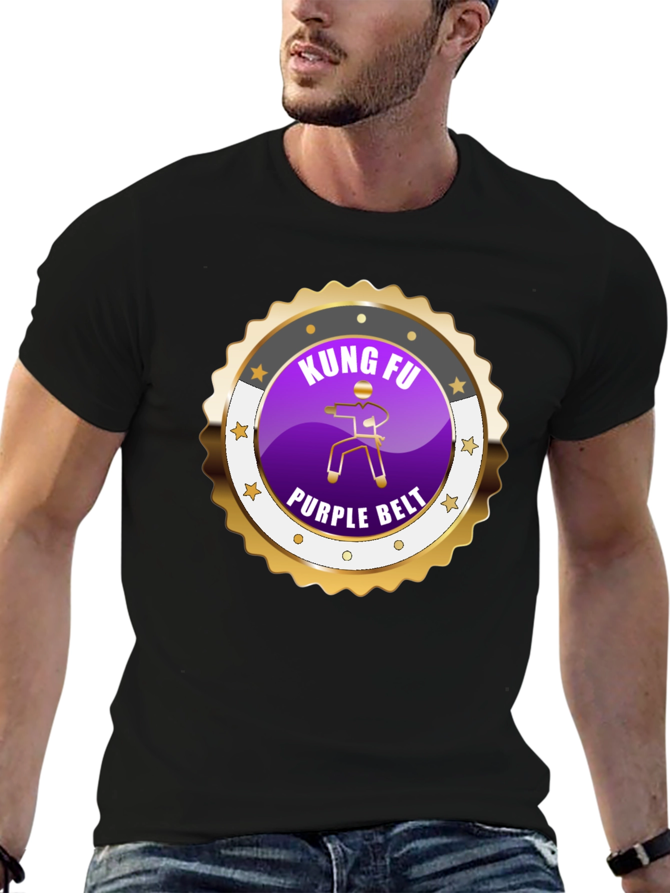 Kung Fu Purple Belt Martial Arts Graphic Tee