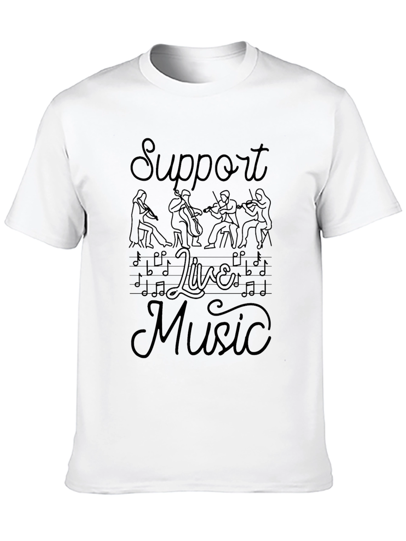 Support Live Music Crew Neck T-Shirt