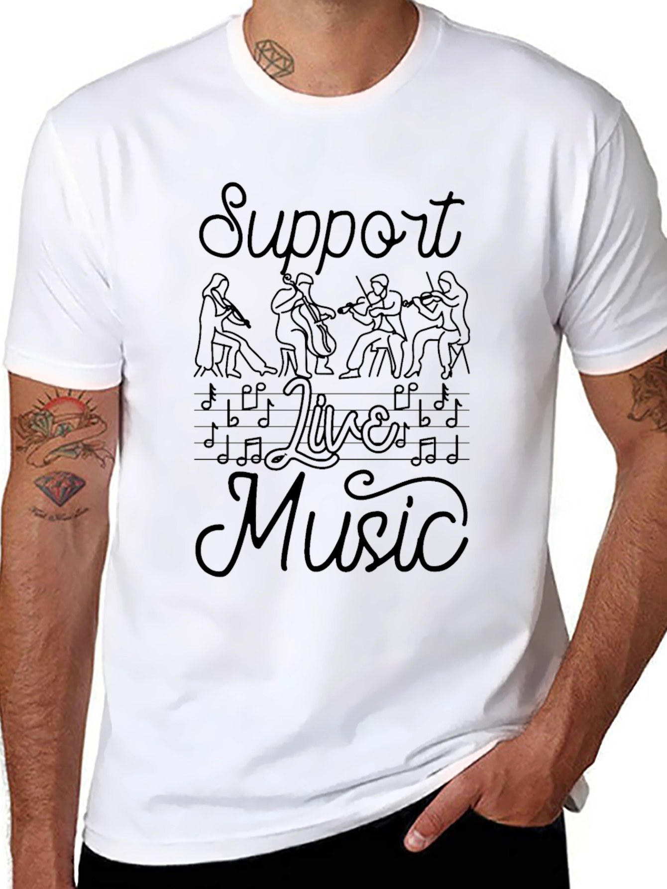 Support Live Music Crew Neck T-Shirt