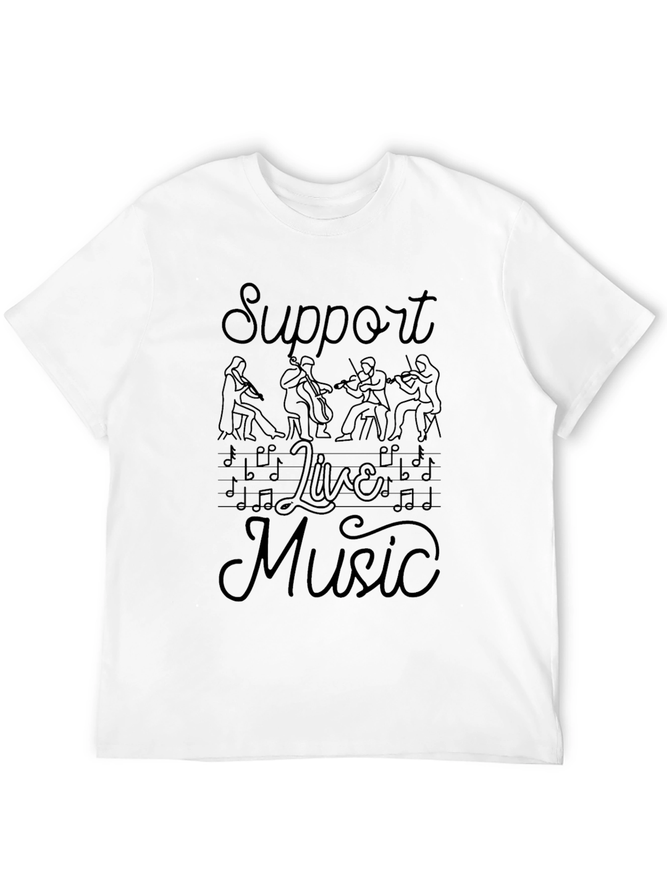 Support Live Music Crew Neck T-Shirt