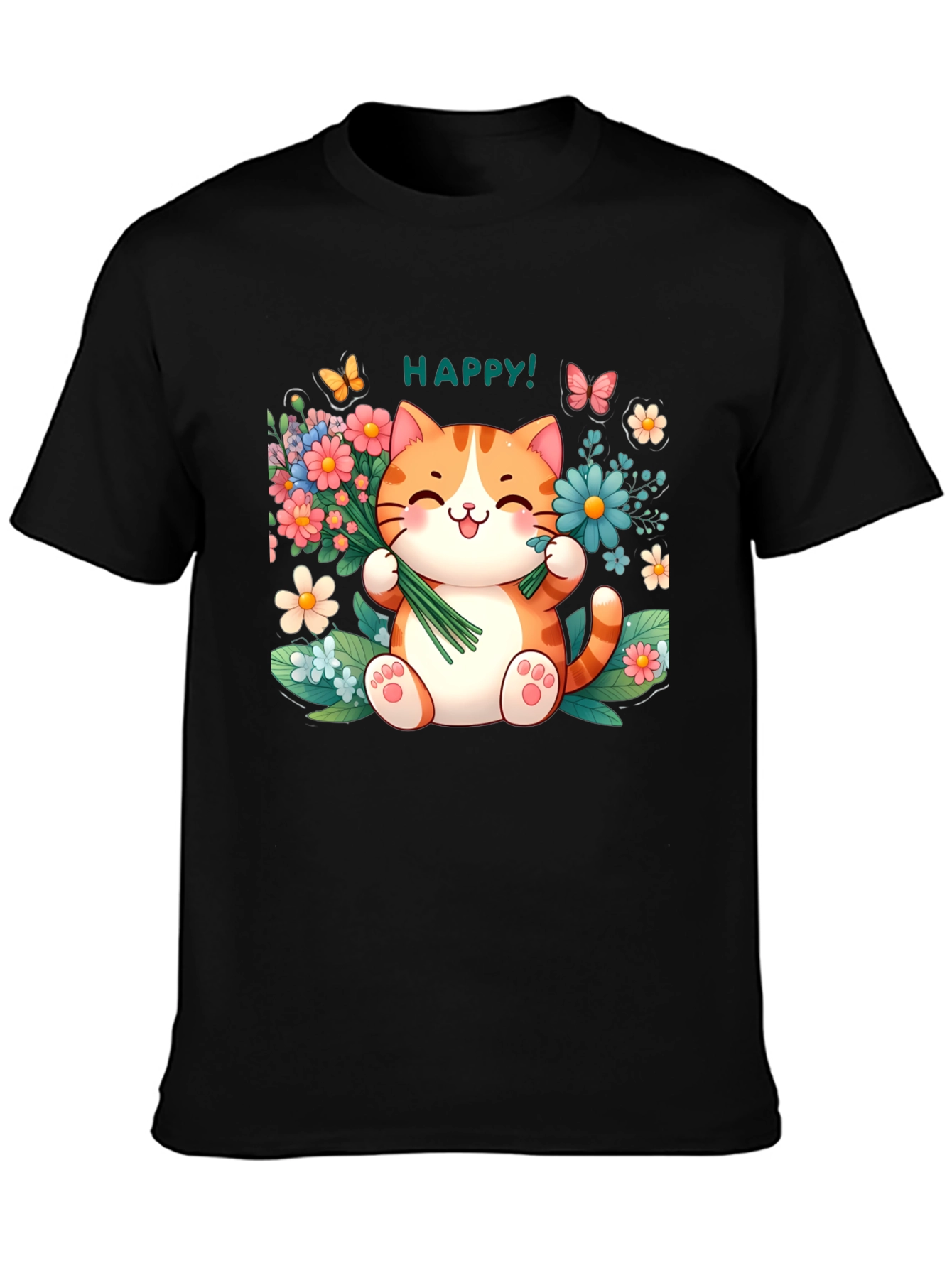 Happy Cat Graphic T-Shirt