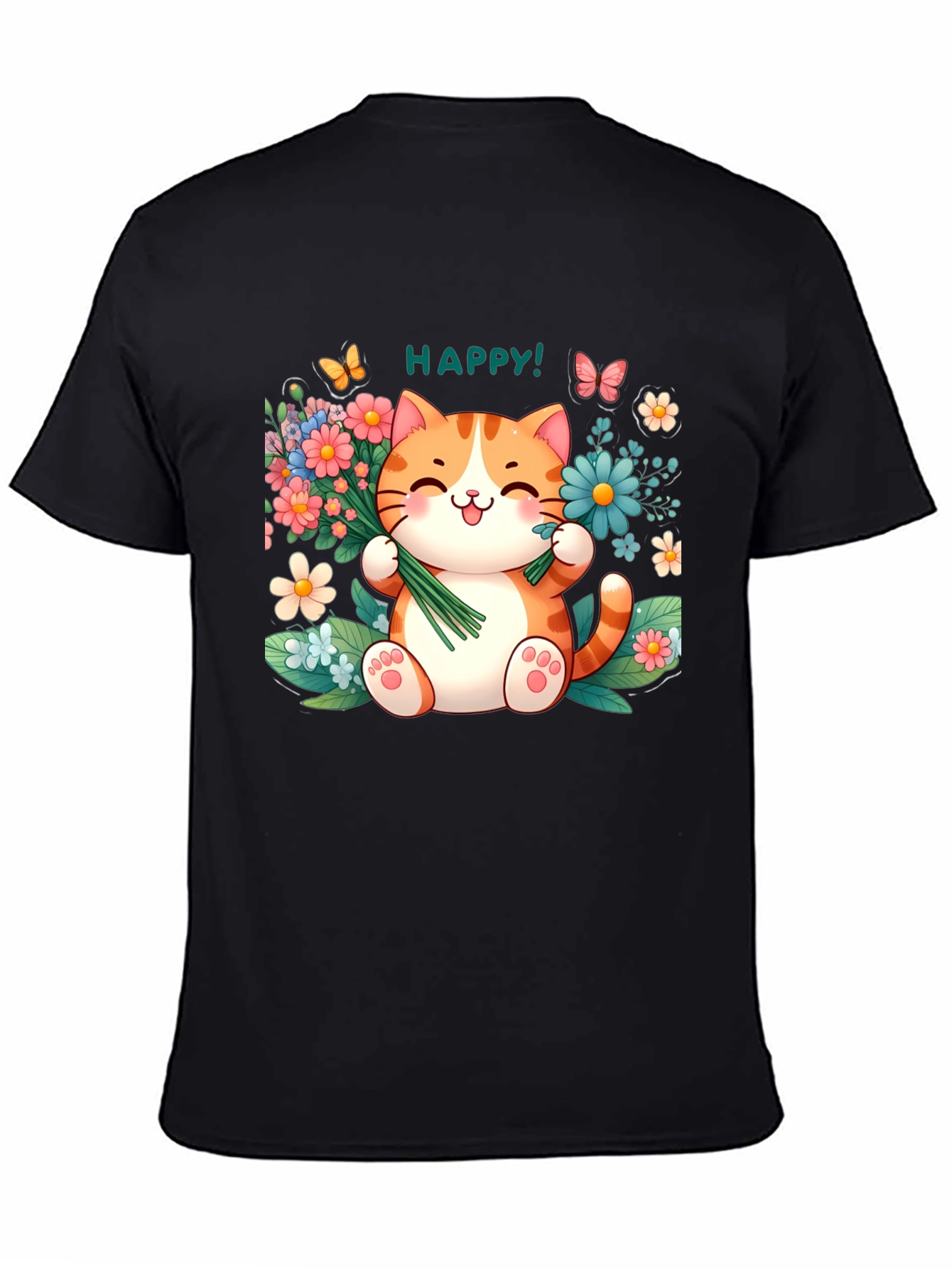 Happy Cat Graphic T-Shirt