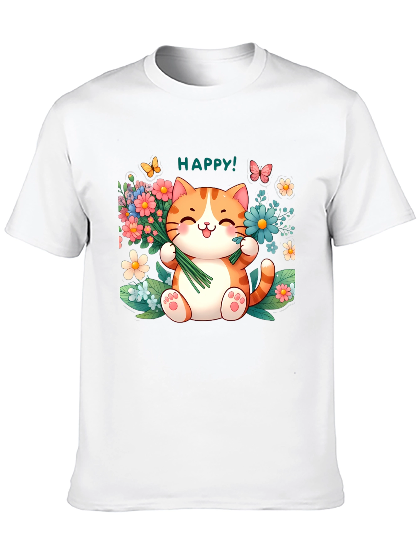 Happy Cat Graphic T-Shirt