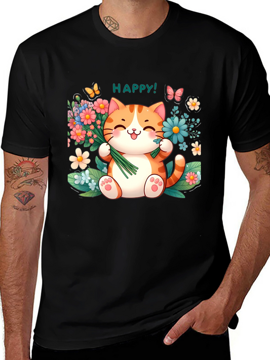 Happy Cat Graphic T-Shirt