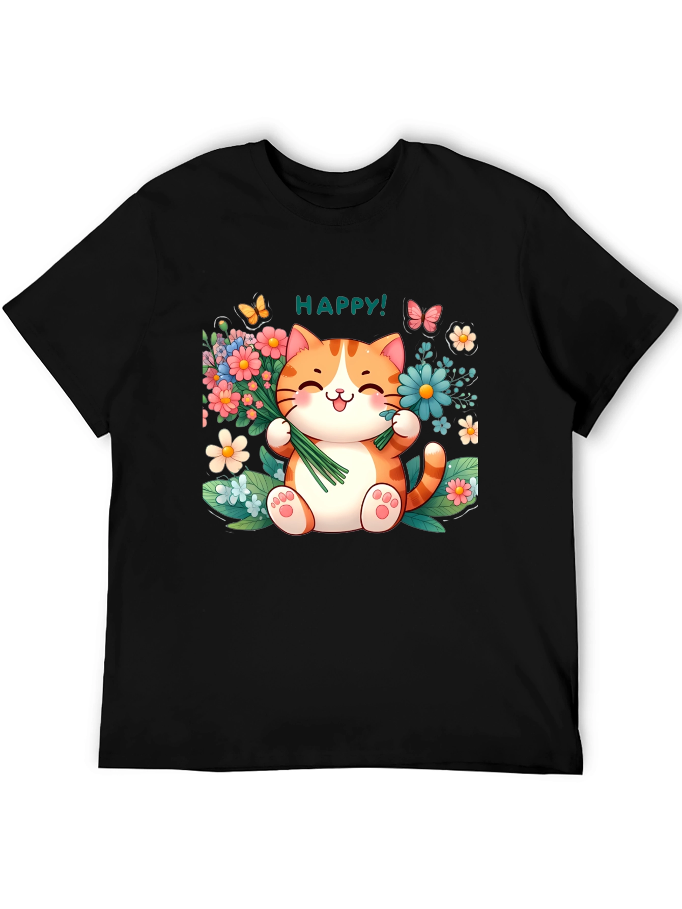 Happy Cat Graphic T-Shirt
