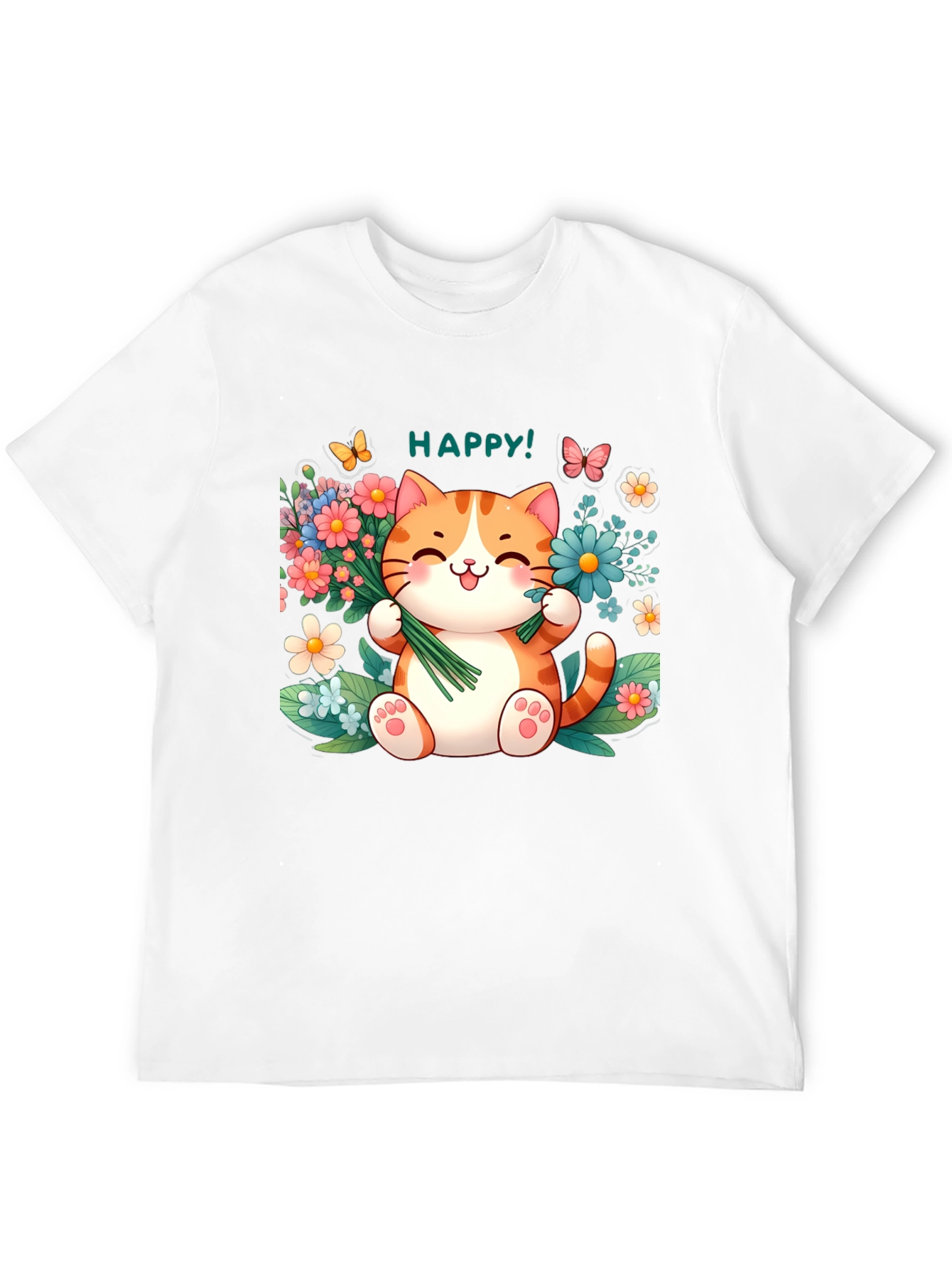 Happy Cat Graphic T-Shirt
