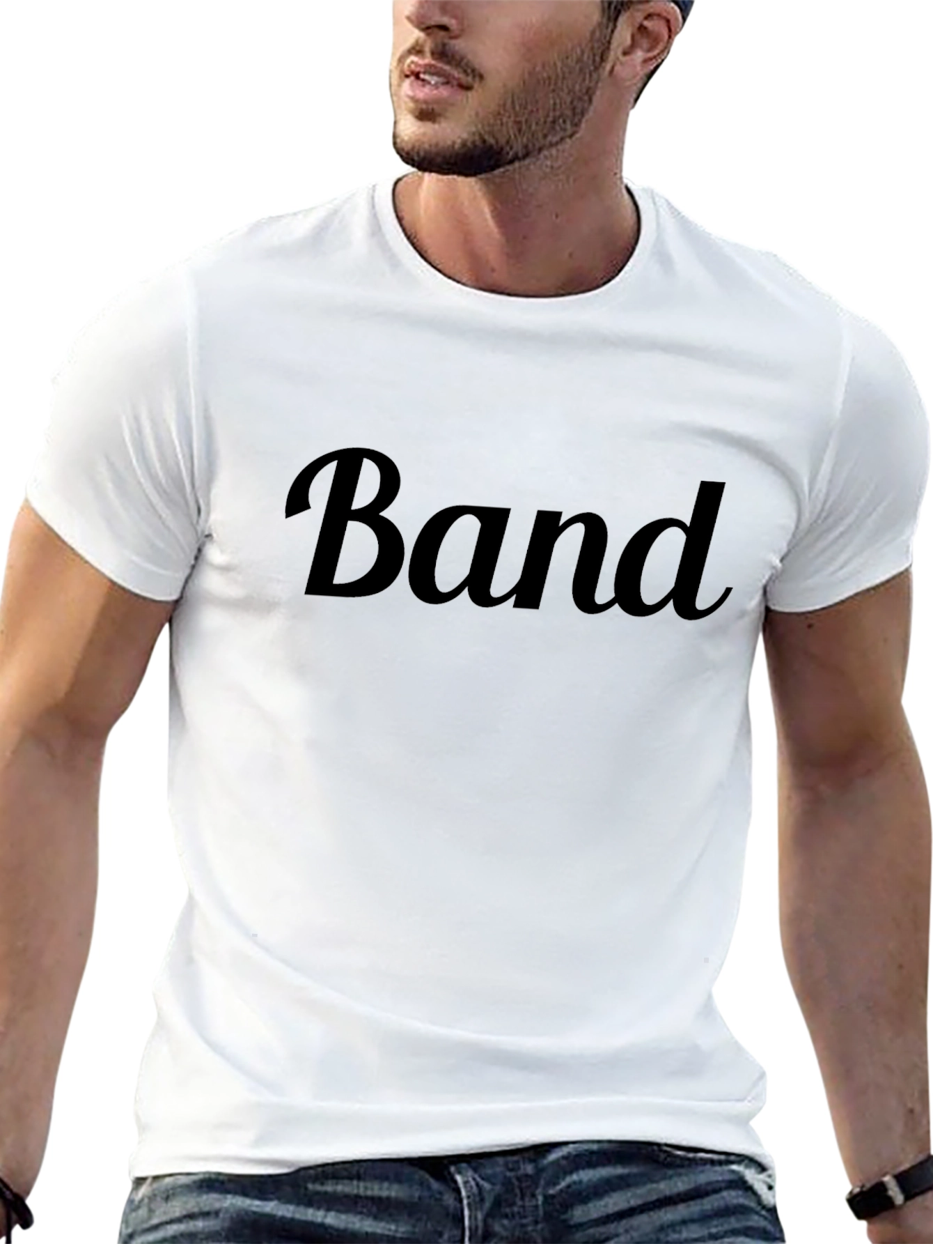 Mens Black Band Graphic T-Shirt